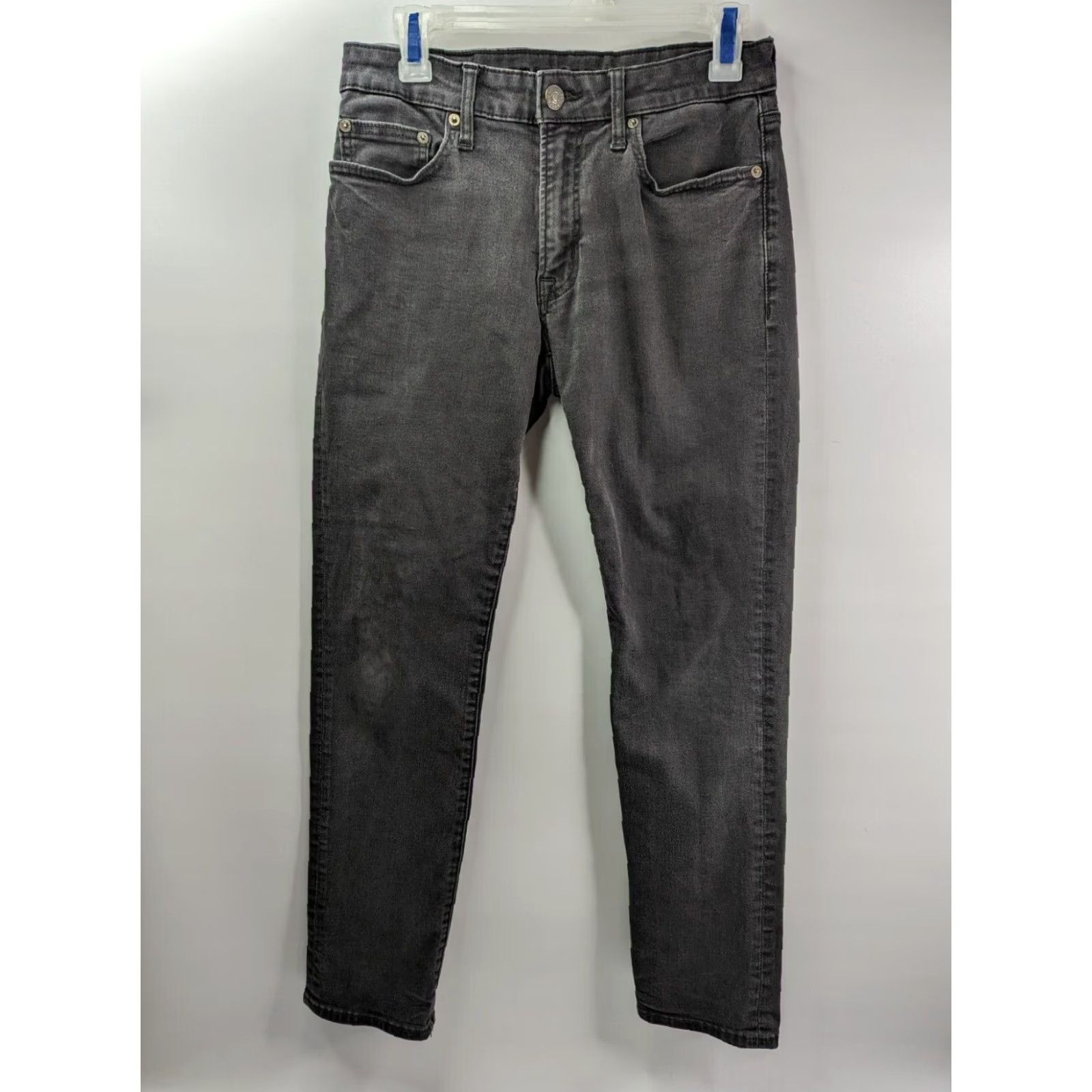 American Eagle Outfitters American Eagle Jeans Slim Straight Men 29 x 30 Black Stretch Dark Wash Denim Cotton Blend Logo Accessories Size US 29 - 2 Thumbnail