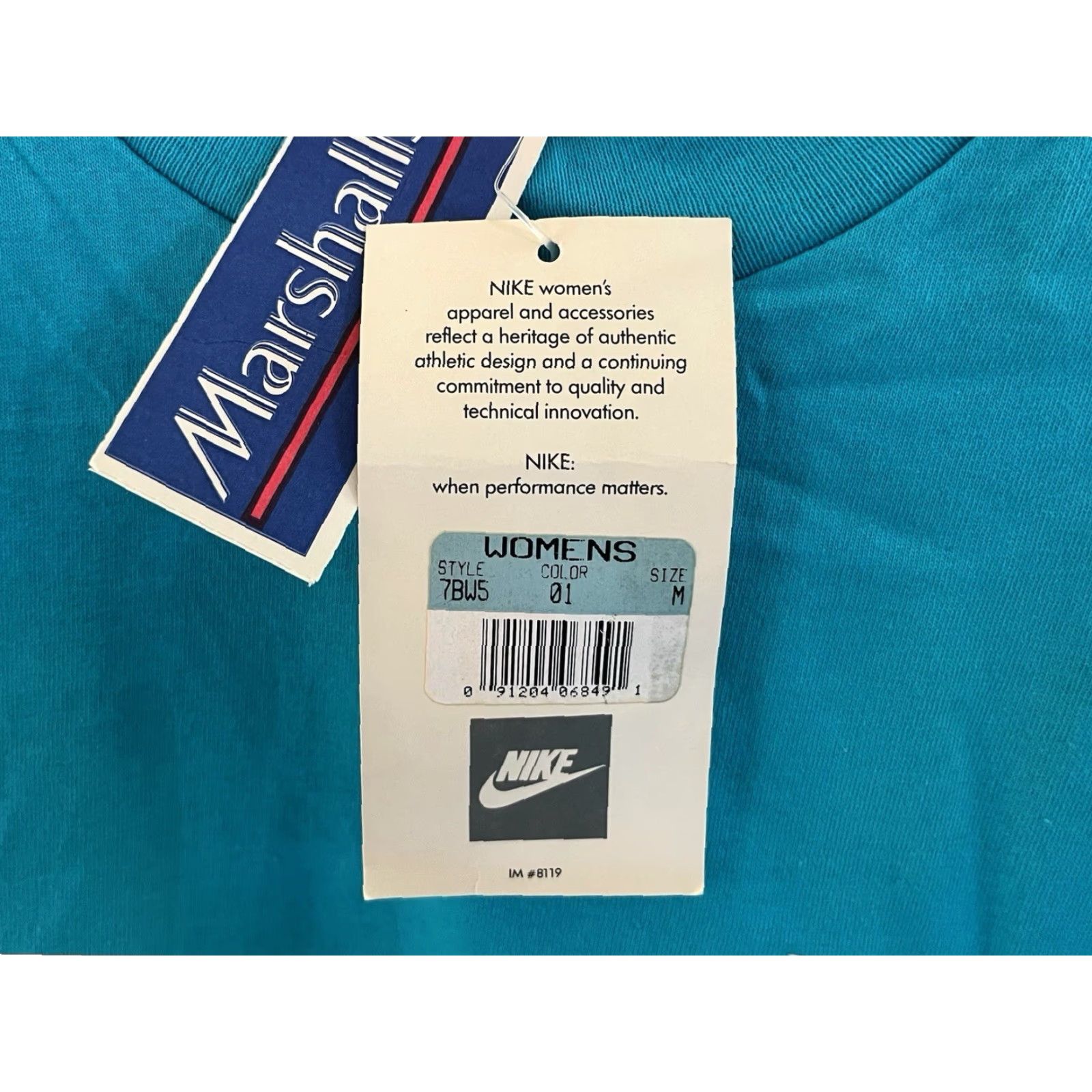 Nike VINTAGE Nike T-Shirt Womens M Deadstock NWT 90s USA Made Blue Graphic 80s single stitch aka Electric blue 100% cotton Womens Size M / US 6-8 / IT 42-44 - 3 Thumbnail