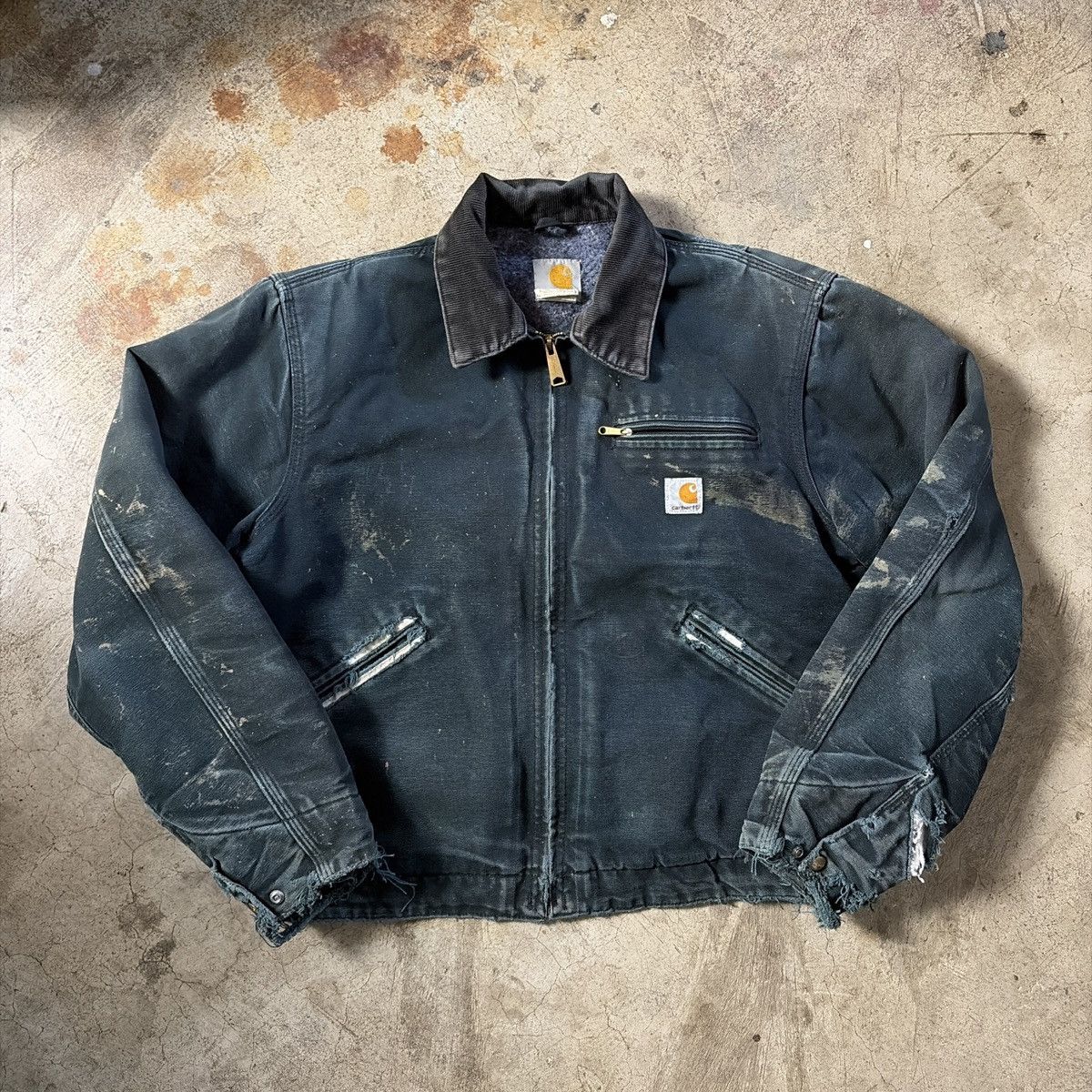 Carhartt Thrased distressed Carhartt Detroit jacket Black J01 BLK Size US M / EU 48-50 / 2 - 1 Thumbnail