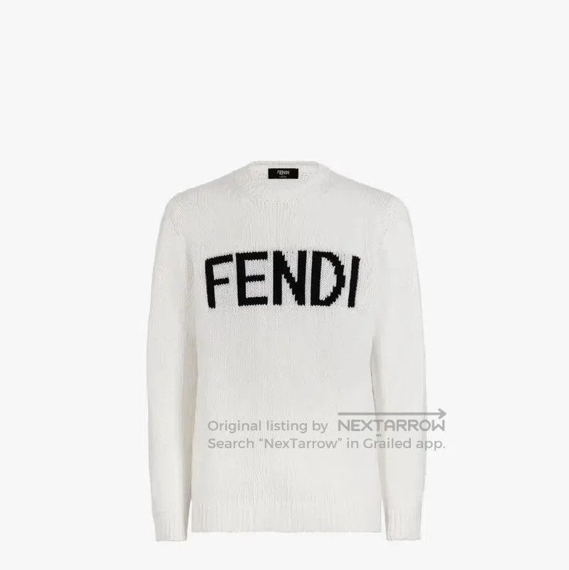 Fendi Fendi White Wool Women’s Knitted Sweater . Size XXL / US 16-18 / IT 52-54 - 5 Thumbnail