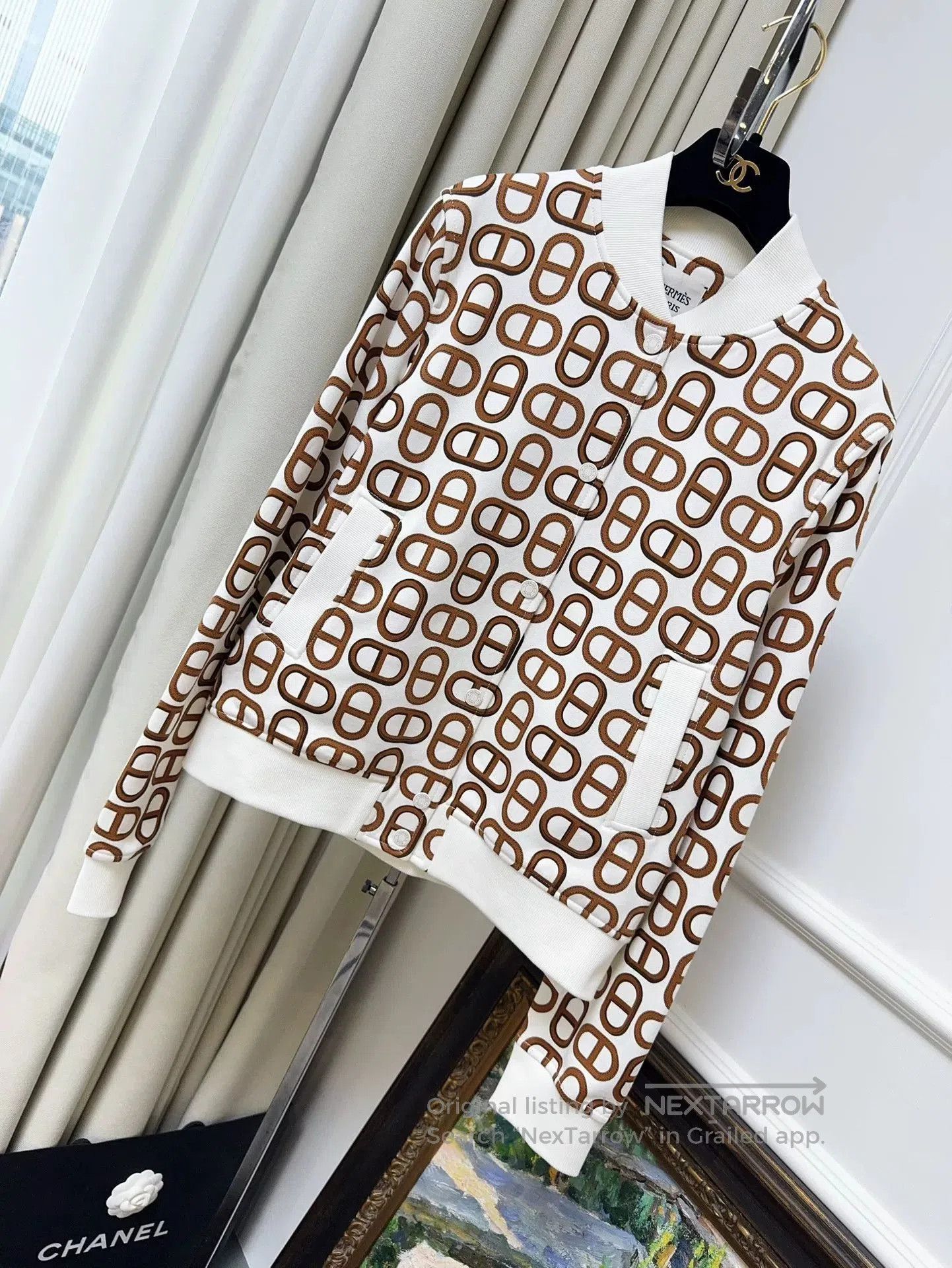 Hermes Hermes Logo Print White Jacket. Size US M / EU 48-50 / 2 - 5 Thumbnail