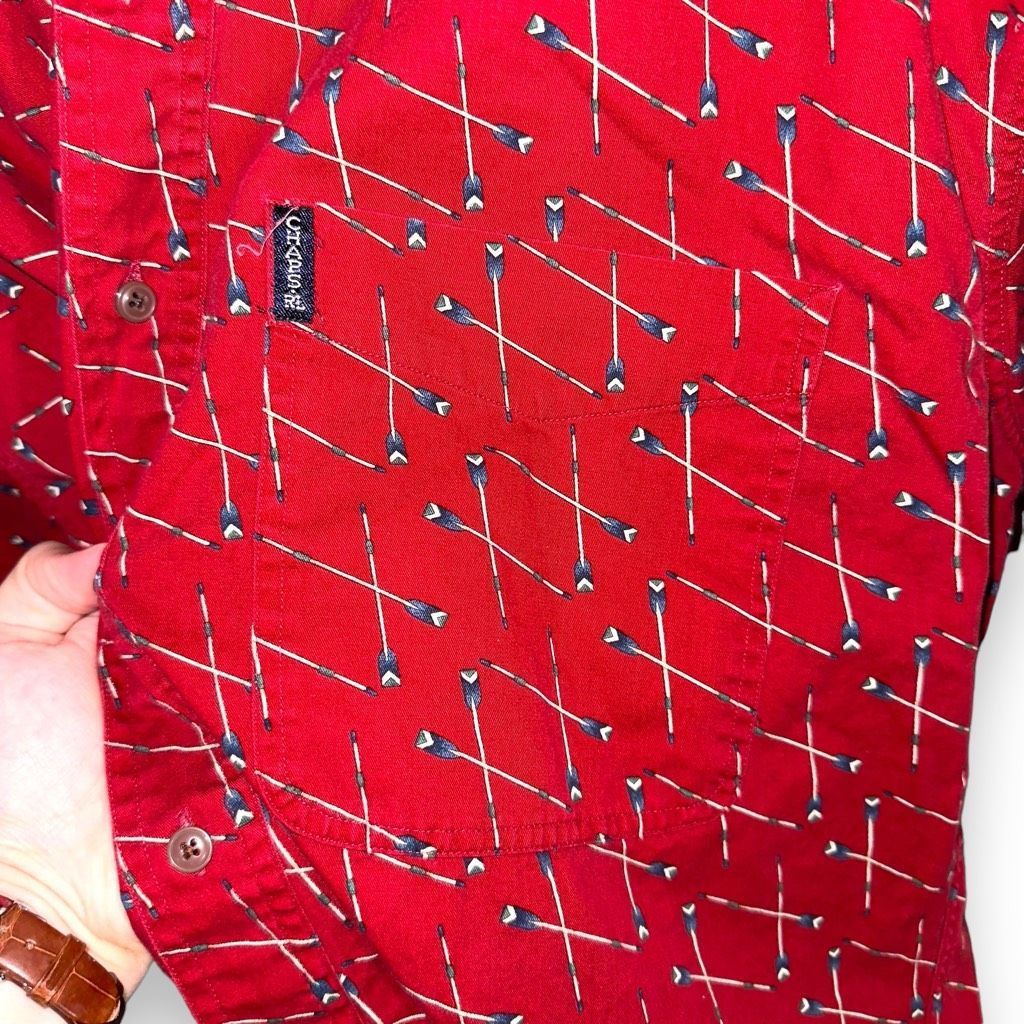 Chaps Ralph Lauren Chaps Ralph Lauren Red Oar Print Oxford Button Down Shirt L Size US L / EU 52-54 / 3 - 4 Thumbnail