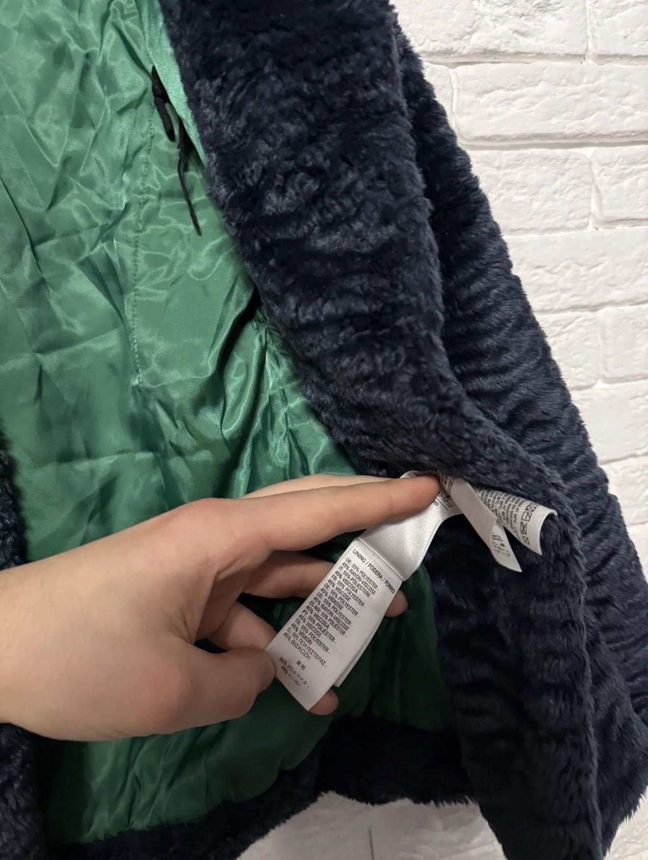 Diesel Diesel Dark Navy Textured Short Fur Coat Astrakhan Style Y2K Size S / US 4 / IT 40 - 9 Thumbnail