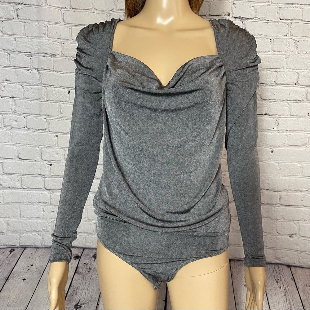 Free People NEW Free People Oh Lucky You Grey Bodysuit Size XS Size XS / US 0-2 / IT 36-38 - 9 Thumbnail