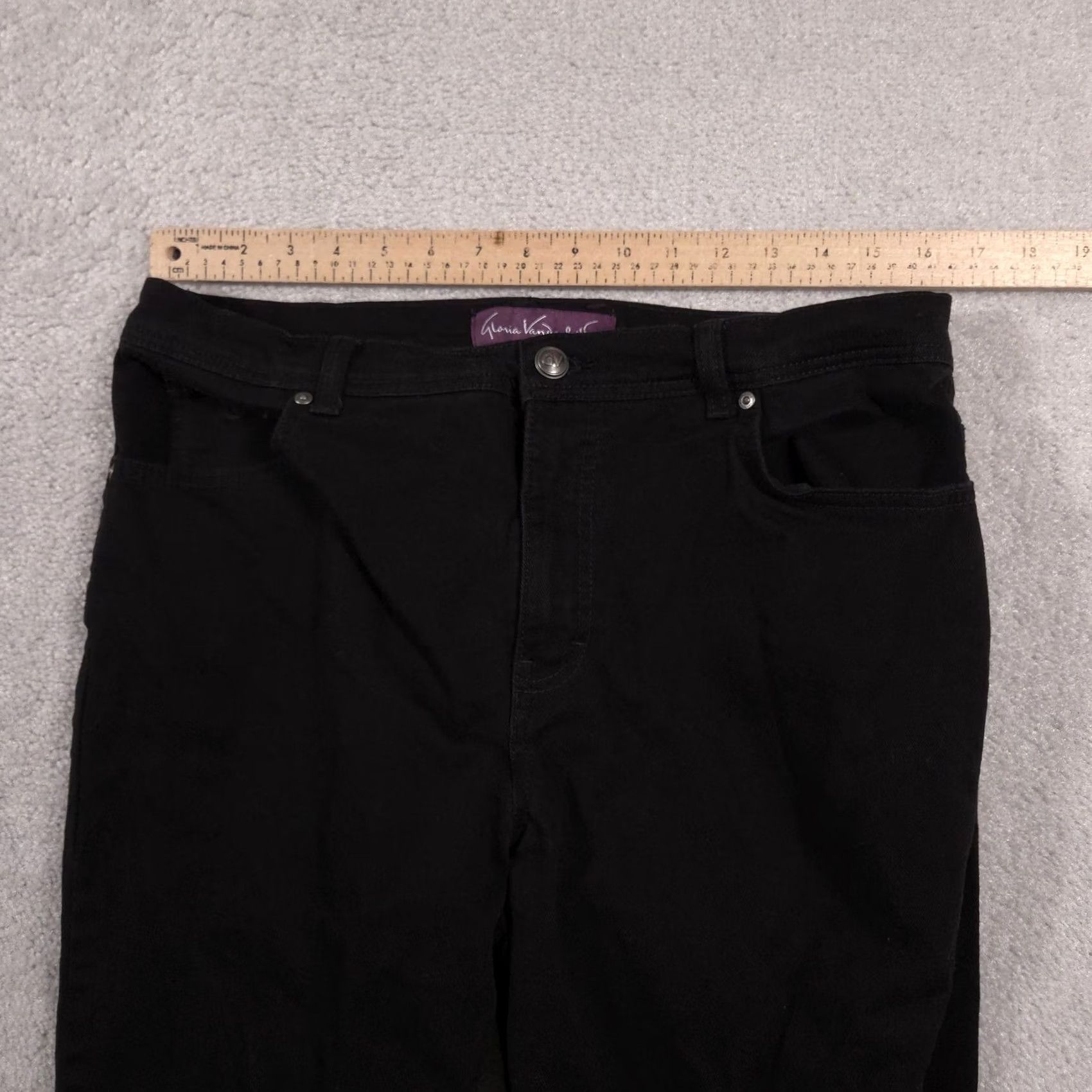 Gloria Vanderbilt VINTAGE Gloria Vanderbilt Jeans Womens 14P Black Amanda Stretch Petite Classic Fit Denim Size 36" / US 14 / IT 50 - 7 Thumbnail