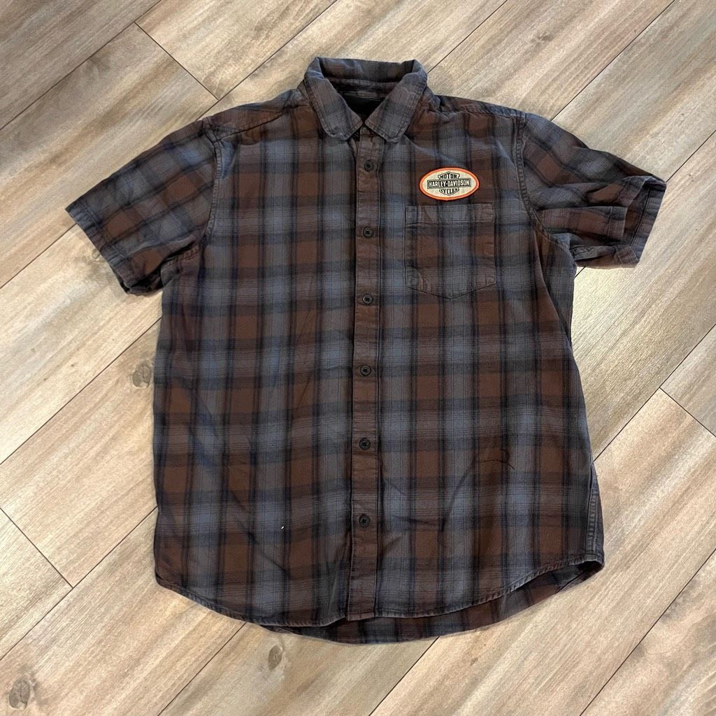 Harley Davidson Harley Davidson Brown Casual Buttonup Men XL Size US XL / EU 56 / 4 - 1 Thumbnail
