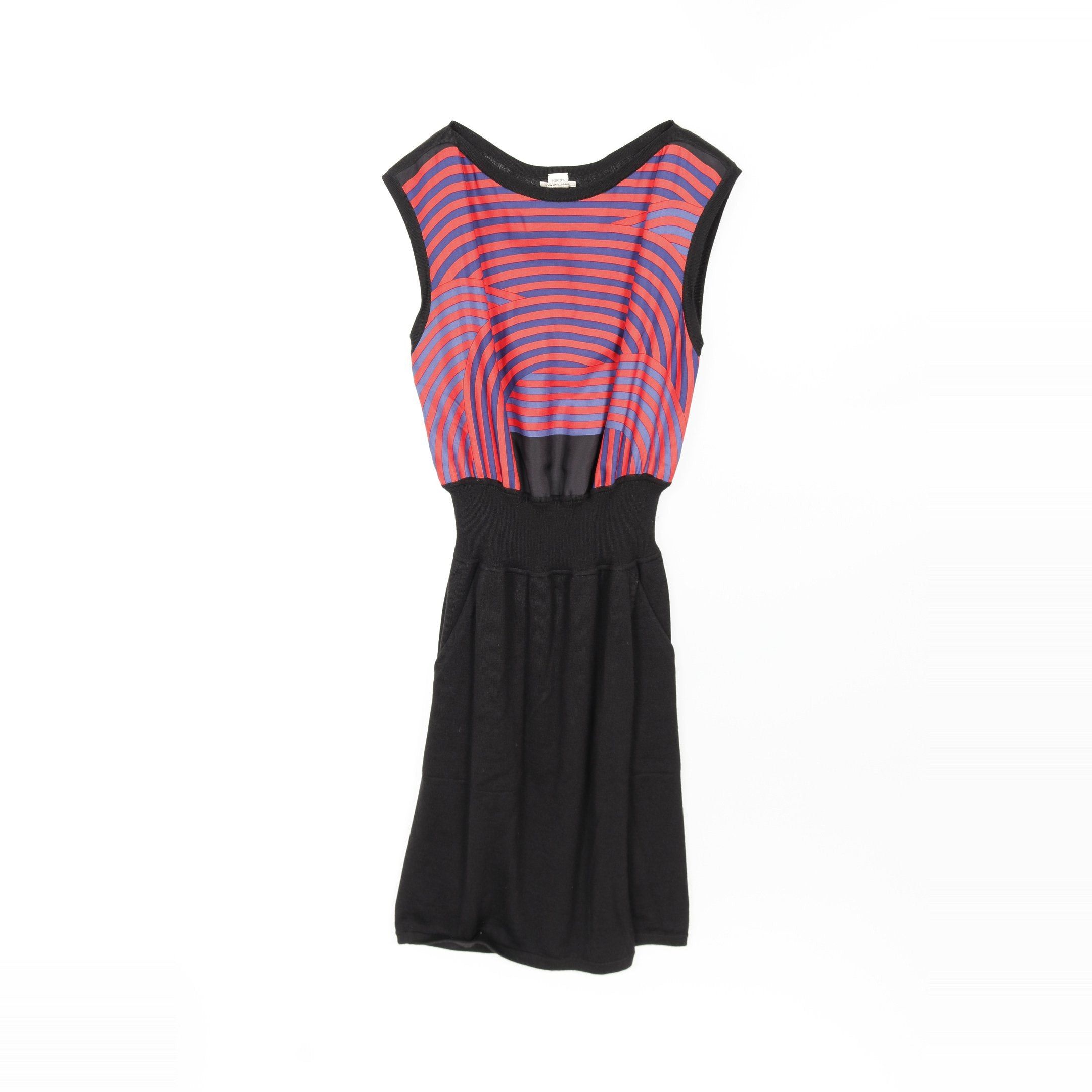 Hermes Hermes Knit Dress Cashmere Silk Black Red Blue Color-Block Size ONE SIZE - 1 Thumbnail