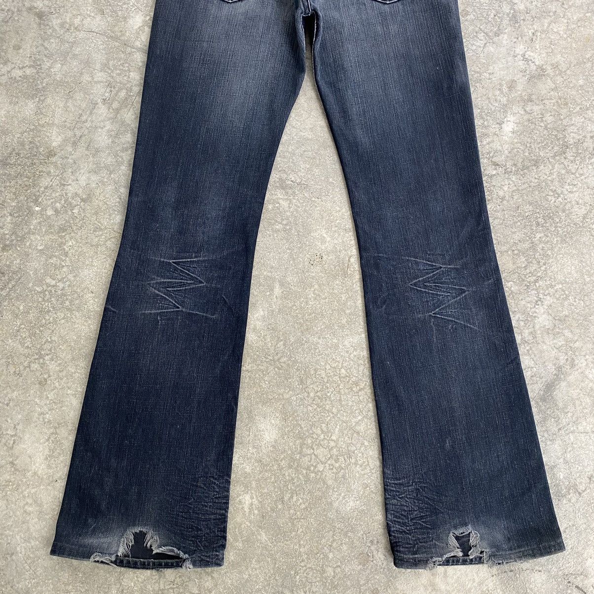 Lee Vintage Lee Faded Black Flared Denim Jeans Size US 34 / EU 50 - 15 Thumbnail