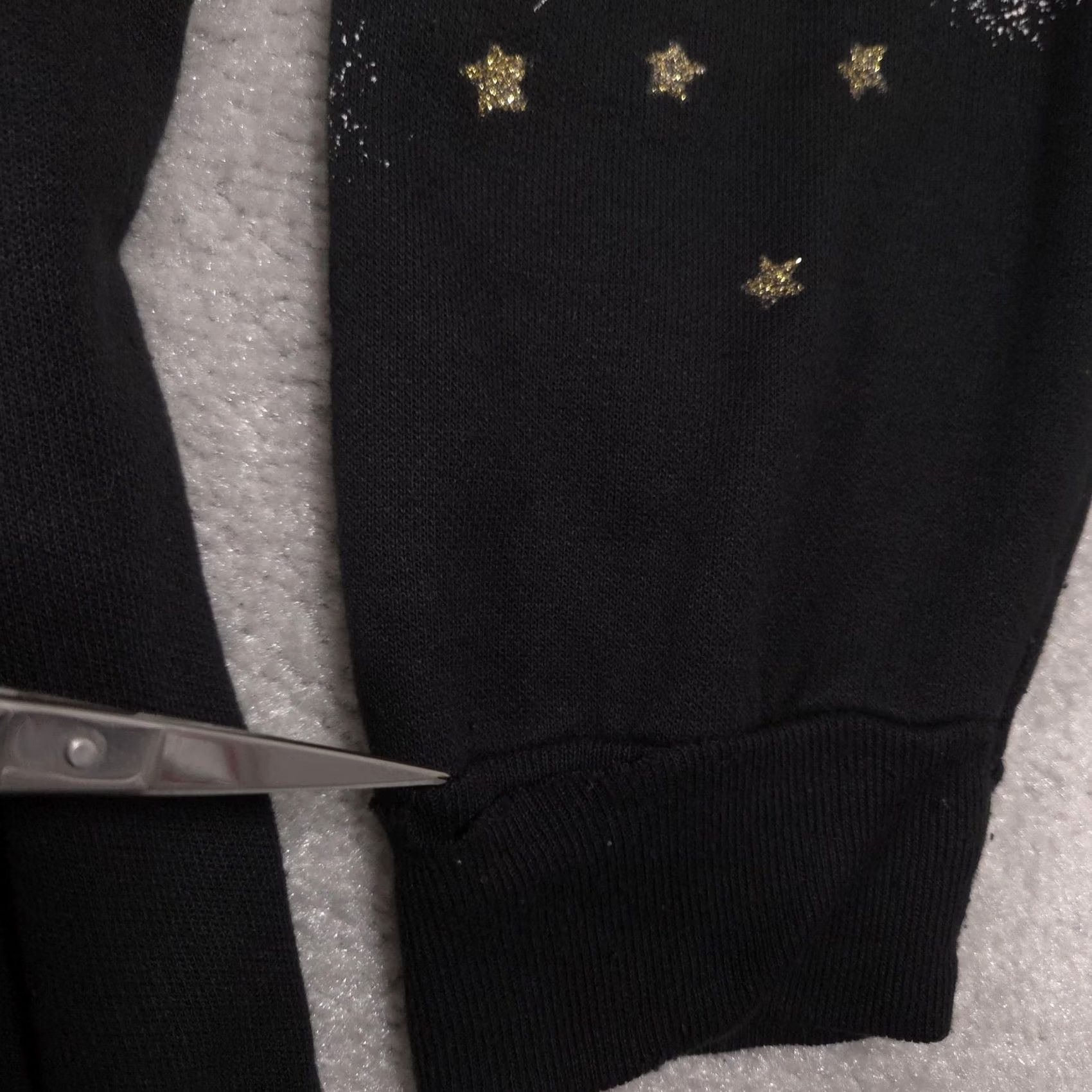 Vintage Santa Claus Christmas Sweatshirt Mens XL Black Glitter Graphic Fleece Pullover Size US XL / EU 56 / 4 - 7 Thumbnail