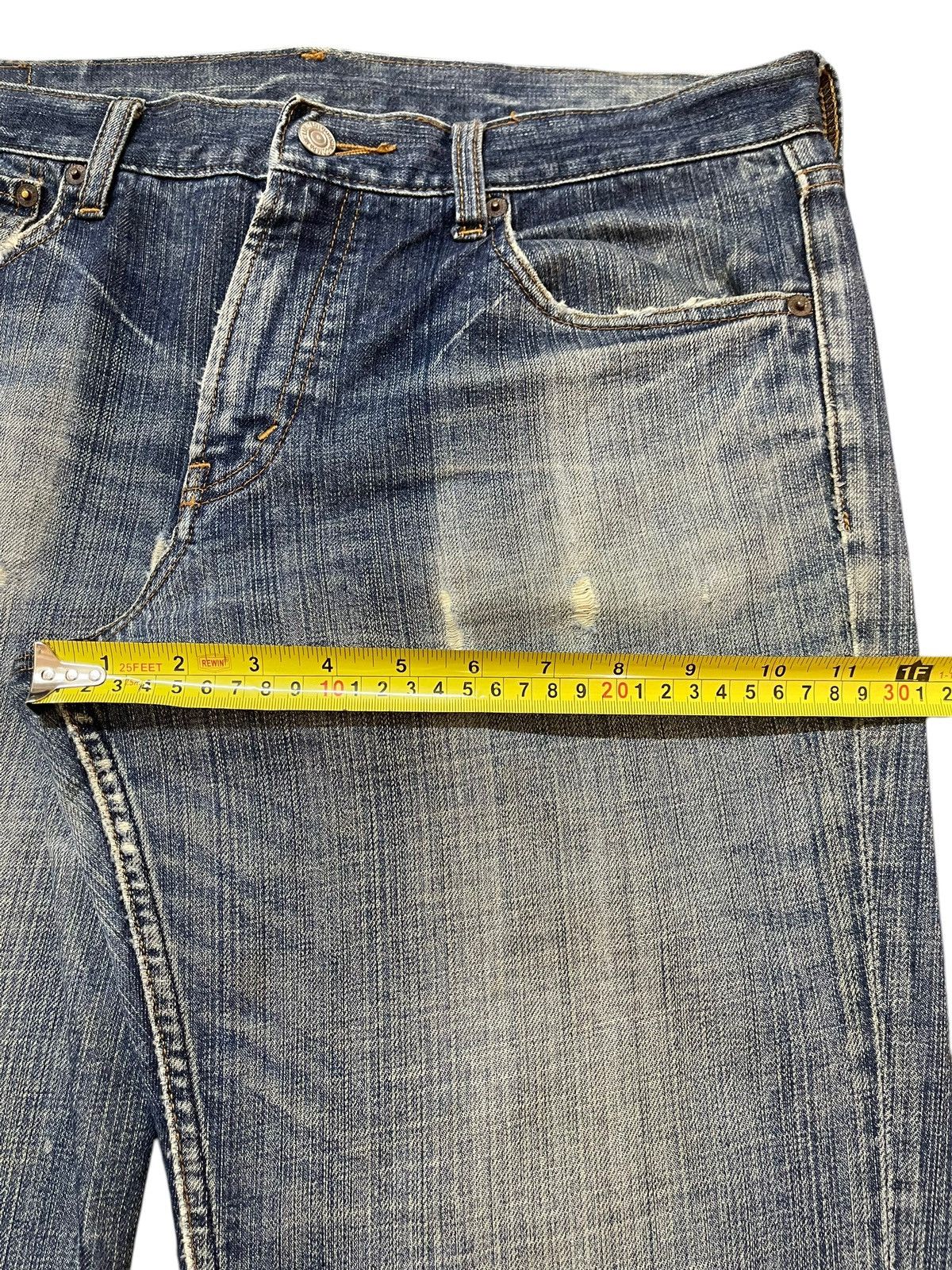 14th Addiction Vintage Y2K Japan Brand Faded Wash Distress Wide Leg Baggy Size US 34 / EU 50 - 14 Thumbnail