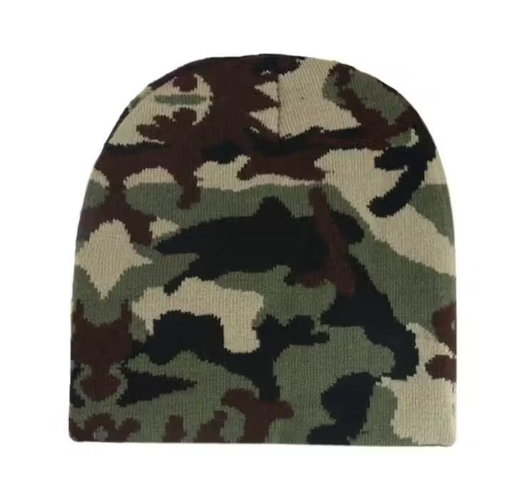 Camo Green Flame Beanies Hat Knitted | Grailed