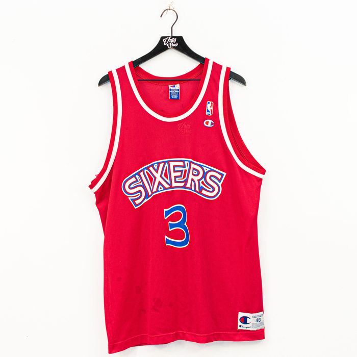 Vintage Champion Philadelphia 76ers Allen Iverson Jersey Vintage 48 ...