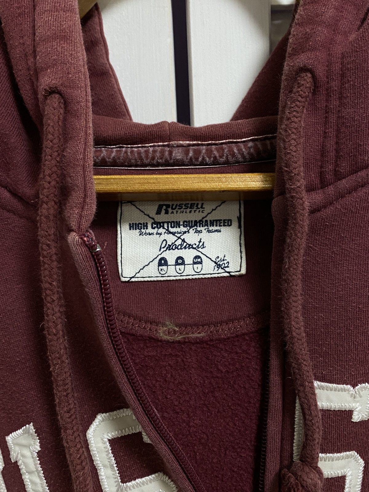 Russell Athletic Vintage Zip Up Hoodie Russell Athletic Big Logo BOXY Fit Size US XL / EU 56 / 4 - 6 Thumbnail