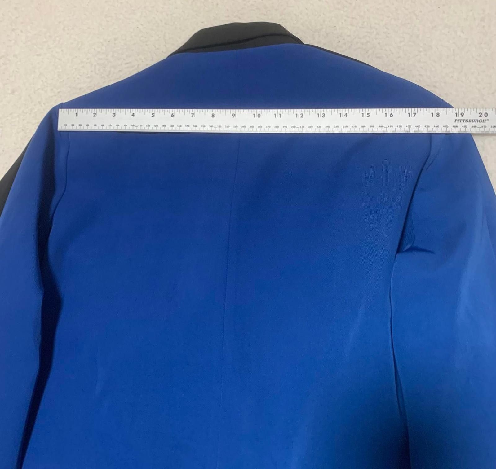 7 For All Mankind boohooMAN Men's 38 Royal Blue Double Breasted Blazer Silver Size 38R - 11 Thumbnail