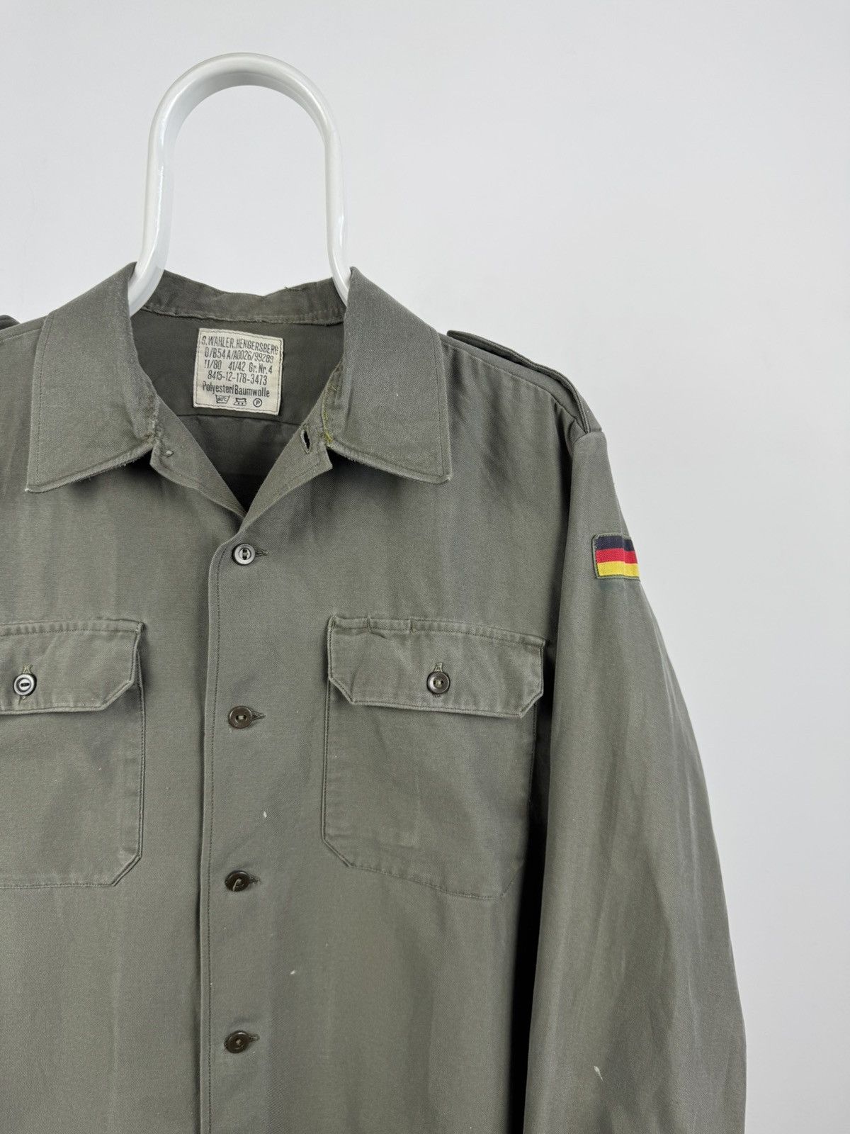 Vintage Vintage Bundeswehr German Army Long Sleeve Shirt Size US L / EU 52-54 / 3 - 2 Thumbnail