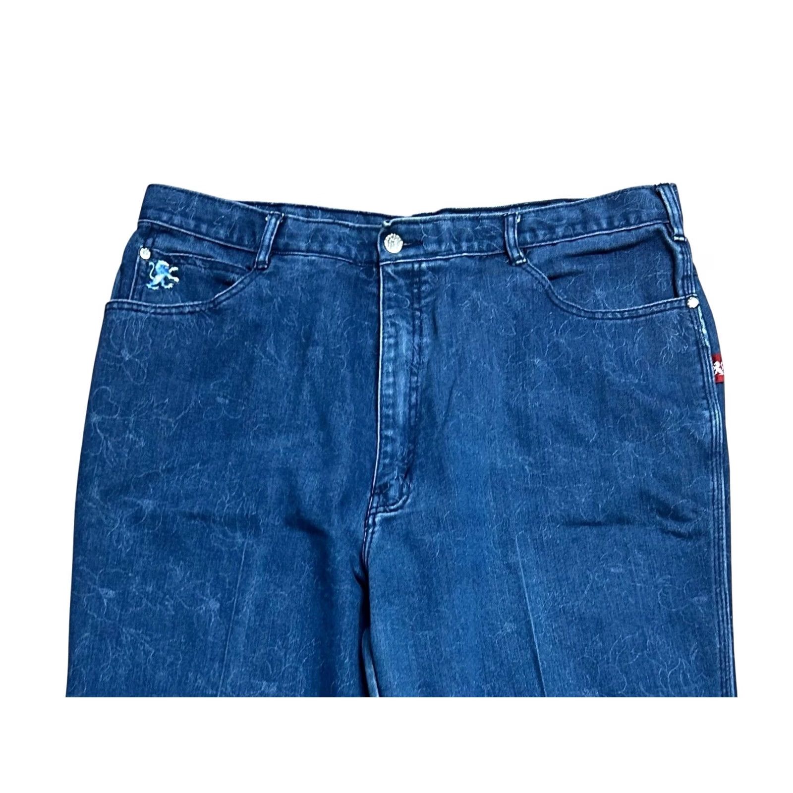 Denime VINTAGE Braxton Women's Jeans 80s Floral Dark Wash Denim Sz 38 Blue 5-Pocket Comfort Stretch Straight Size 26" / US 2 / IT 38 - 5 Thumbnail