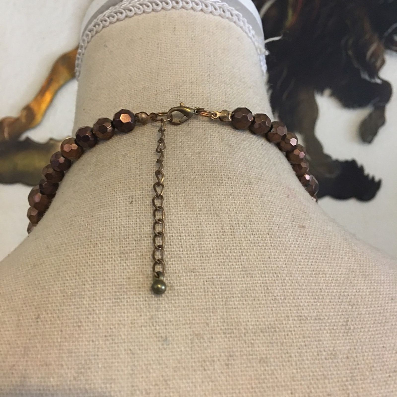 Jewelry Faceted graduated copper glass bead necklace Size ONE SIZE - 5 Thumbnail