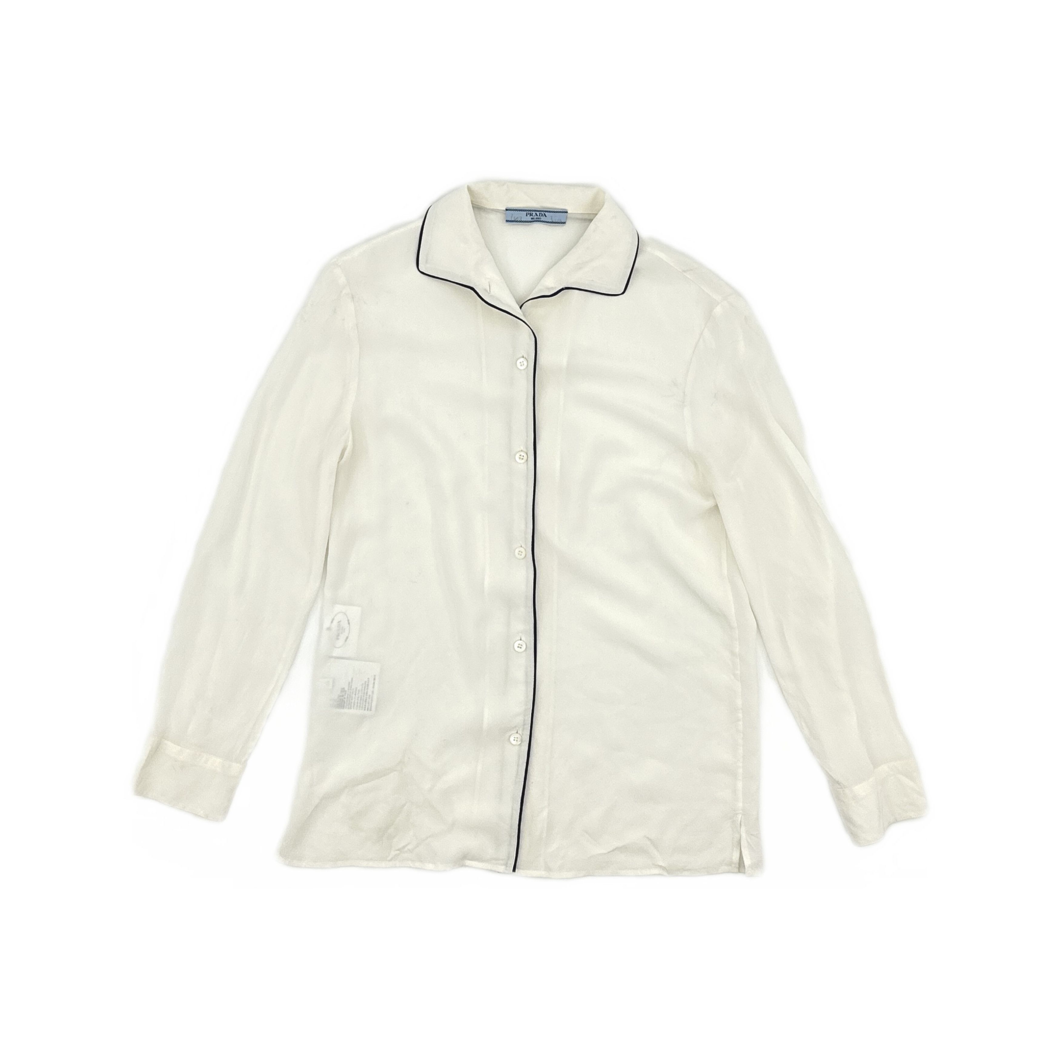 Prada Prada Contrast Piping Button Up Shirt Size 36 Size XS / US 0-2 / IT 36-38 - 1 Thumbnail