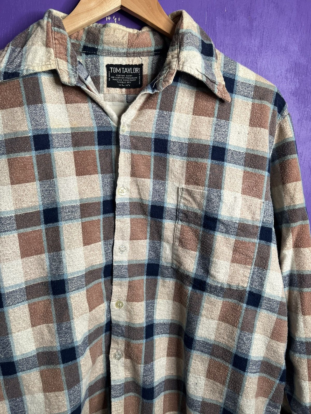 Vintage Vintage 80s Tom Taylor custom flannel shirt Size US L / EU 52-54 / 3 - 3 Thumbnail