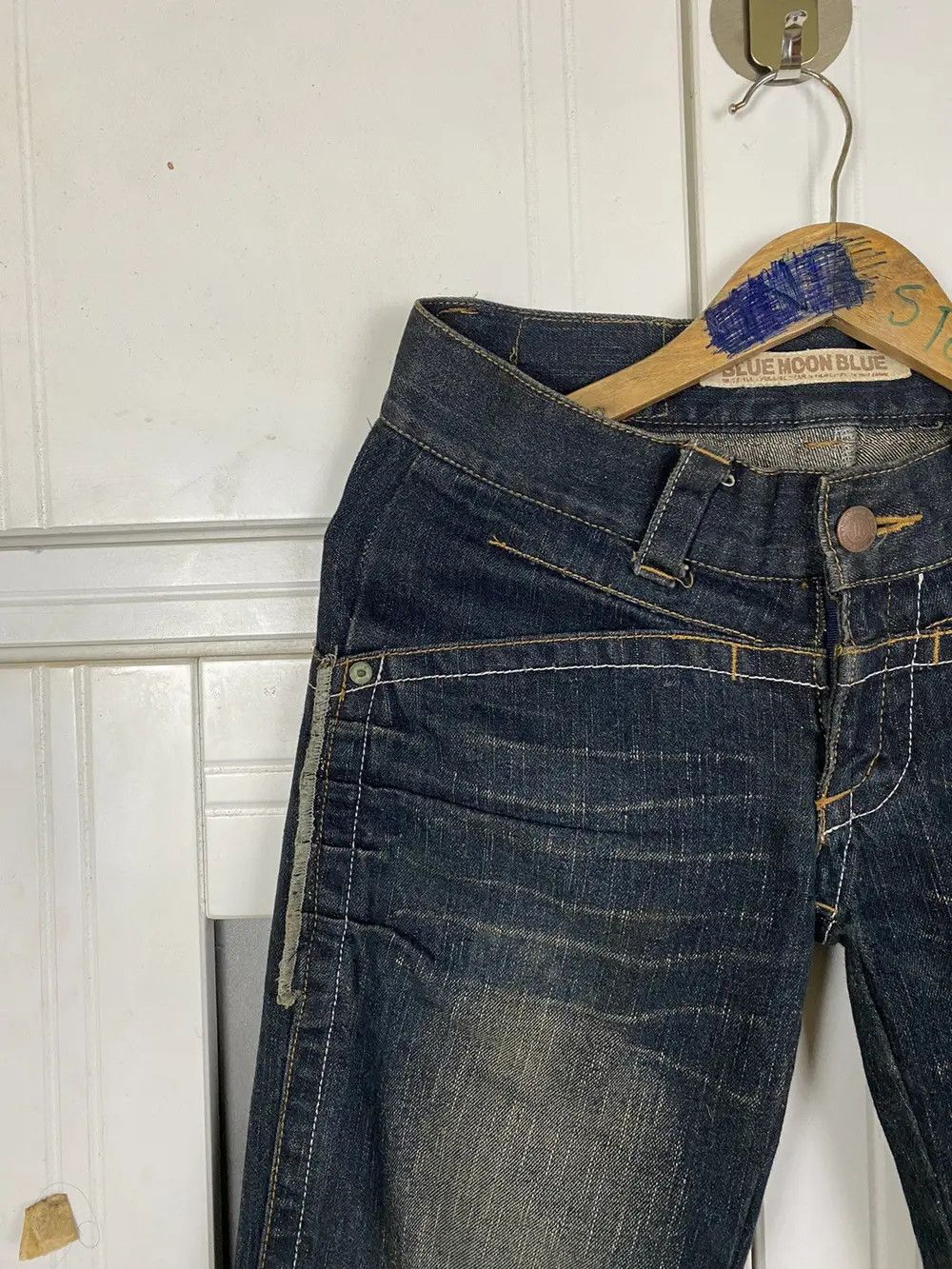 Japanese Brand × Vintage Vintage Double Waist Denim Blue Moon Blue Size US 30 / EU 46 - 3 Thumbnail