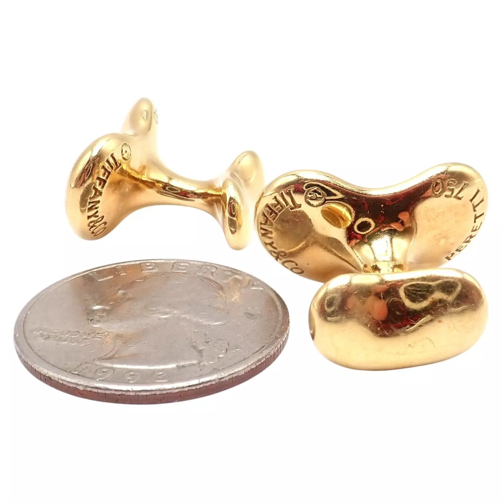 Tiffany & Co. Tiffany & Co Peretti 18k Extra Large Bean Cufflinks Size ONE SIZE - 13 Thumbnail