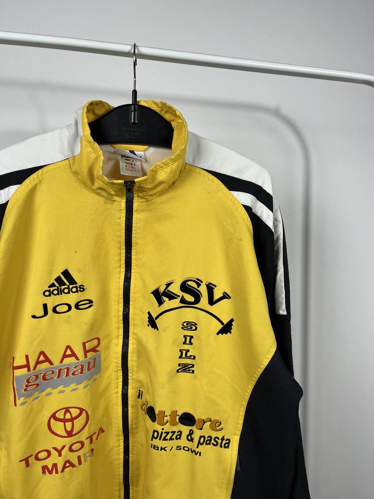 Adidas Vintage Adidas Yellow Black Team Zip Up Jacket Size US M / EU 48-50 / 2 - 3 Thumbnail