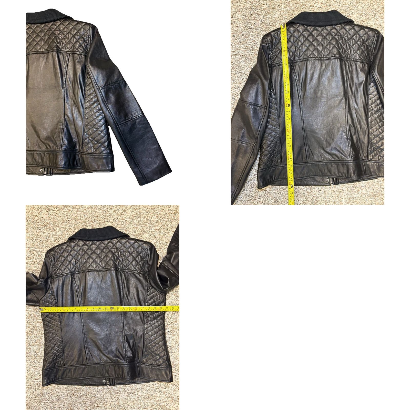 Cole Haan VINTAGE Cole Haan Leather Coat Womens XL Black Mid-Length Slim Lined Zip Button 90s Retro Bomber Jacket Size XL / US 12-14 / IT 48-50 - 9 Thumbnail