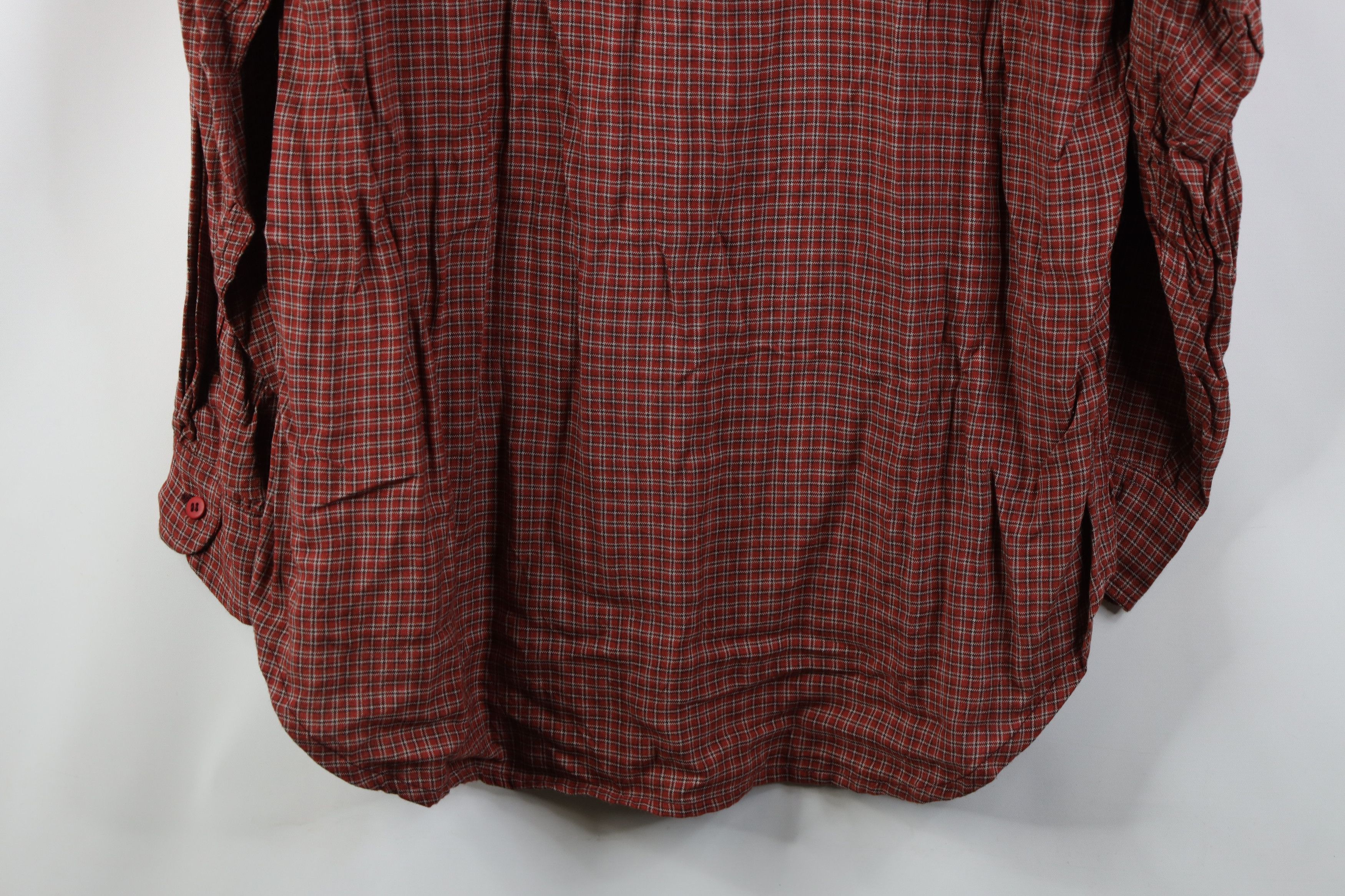 Vintage Vintage 90s Streetwear Band Collar Button Shirt Plaid Size US M / EU 48-50 / 2 - 12 Thumbnail