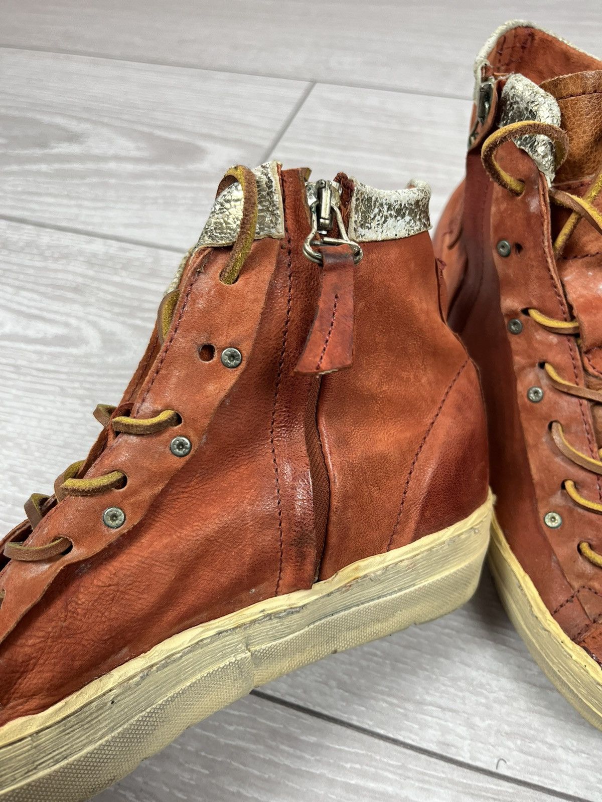A.S.98 Airsteps A.S. 98 Avante Garde Leather Hi Top Sneakers Boots Size US 7 / IT 37 - 11 Thumbnail