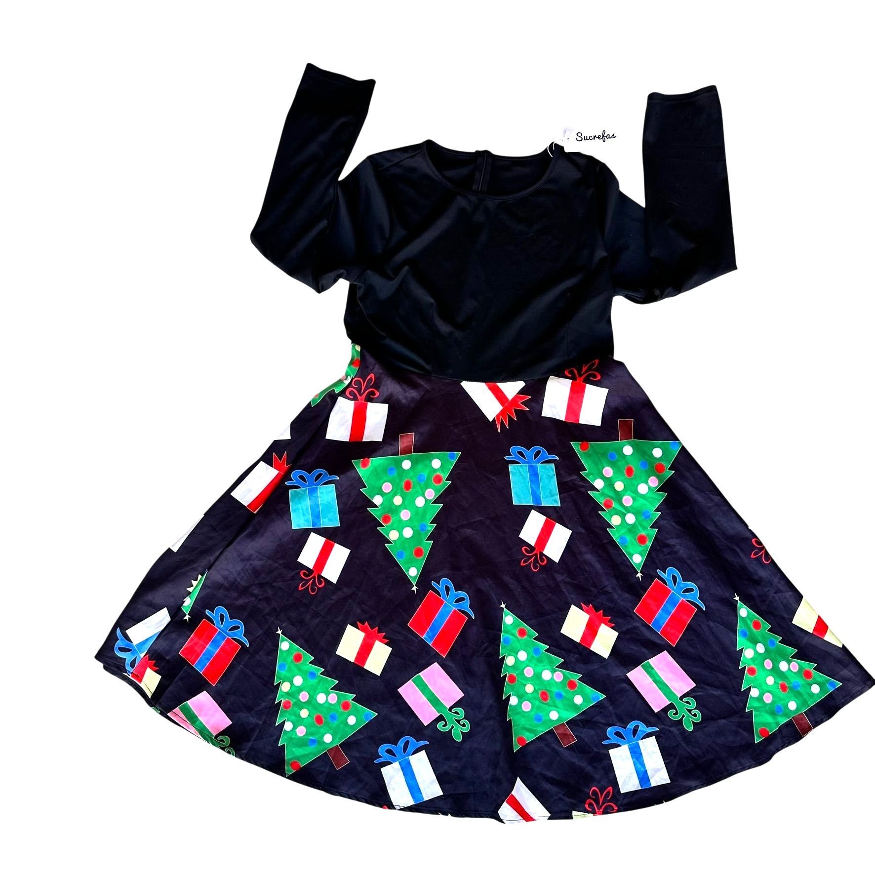 Other NWT Sucrefas Christmas Dress XXL Black Holiday Christmas Tre Size XXL / US 16-18 / IT 52-54 - 3 Thumbnail