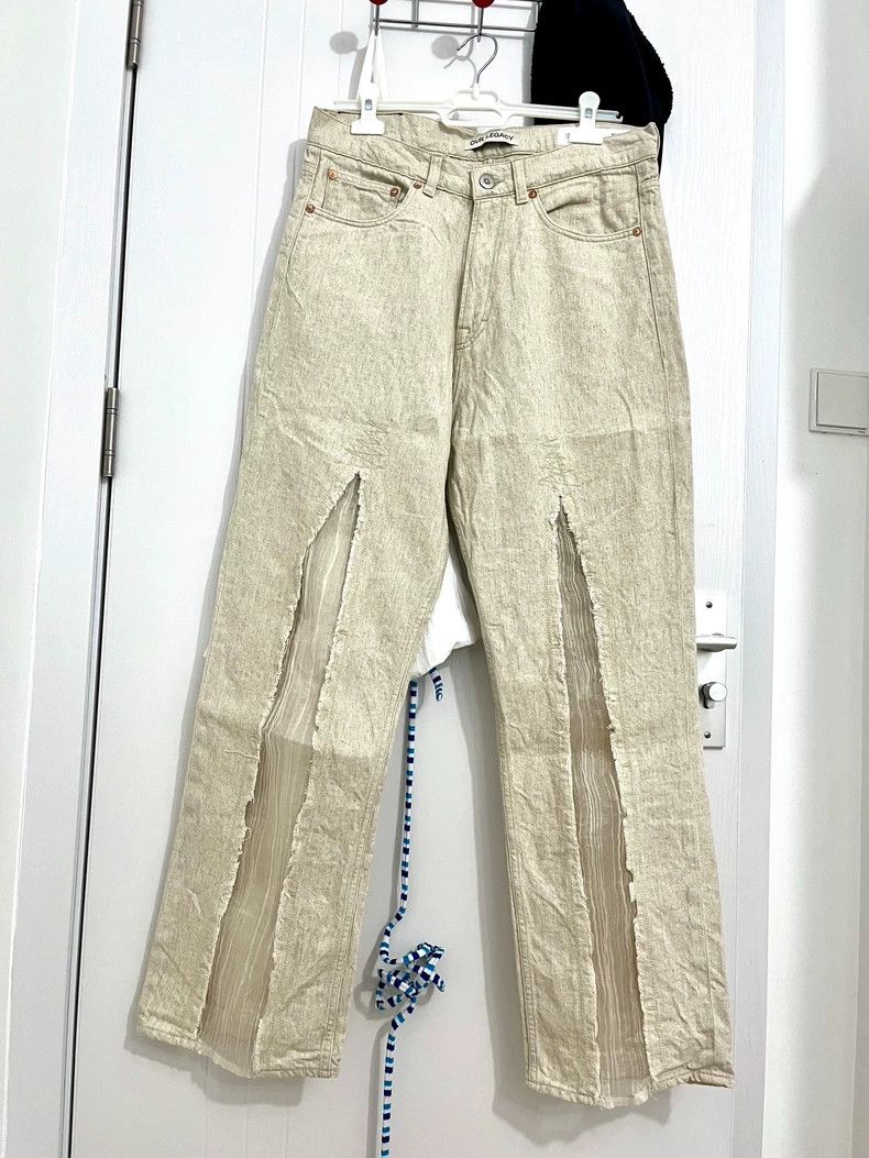 Our Legacy Our Legacy White cotton linen loose thin mesh patchwork je Size US 31 - 3 Thumbnail