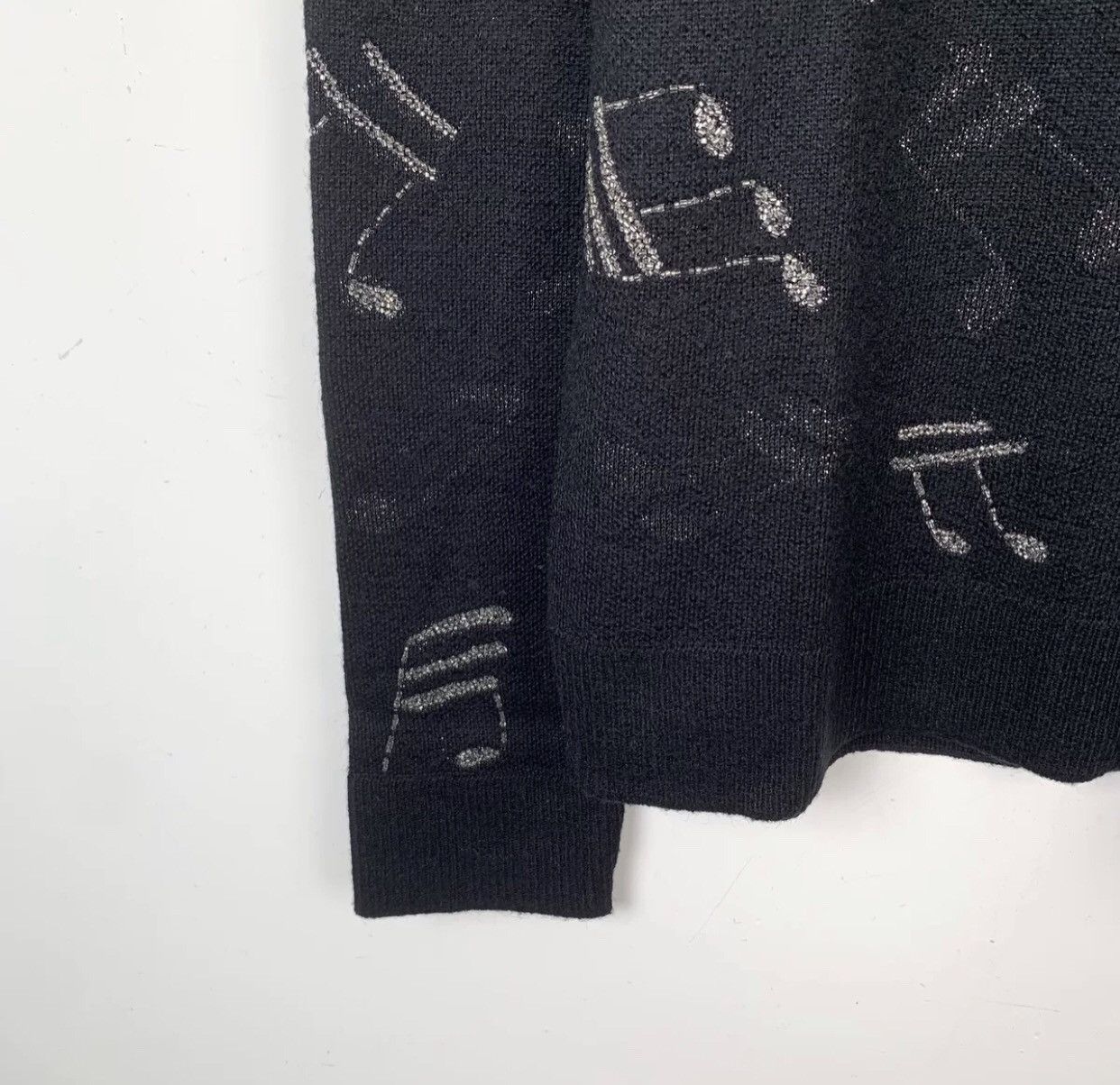 Saint Laurent Paris × Yves Saint Laurent Saint Laurent SLP black note pattern long sleeved sweatshirt Size US L / EU 52-54 / 3 - 4 Thumbnail