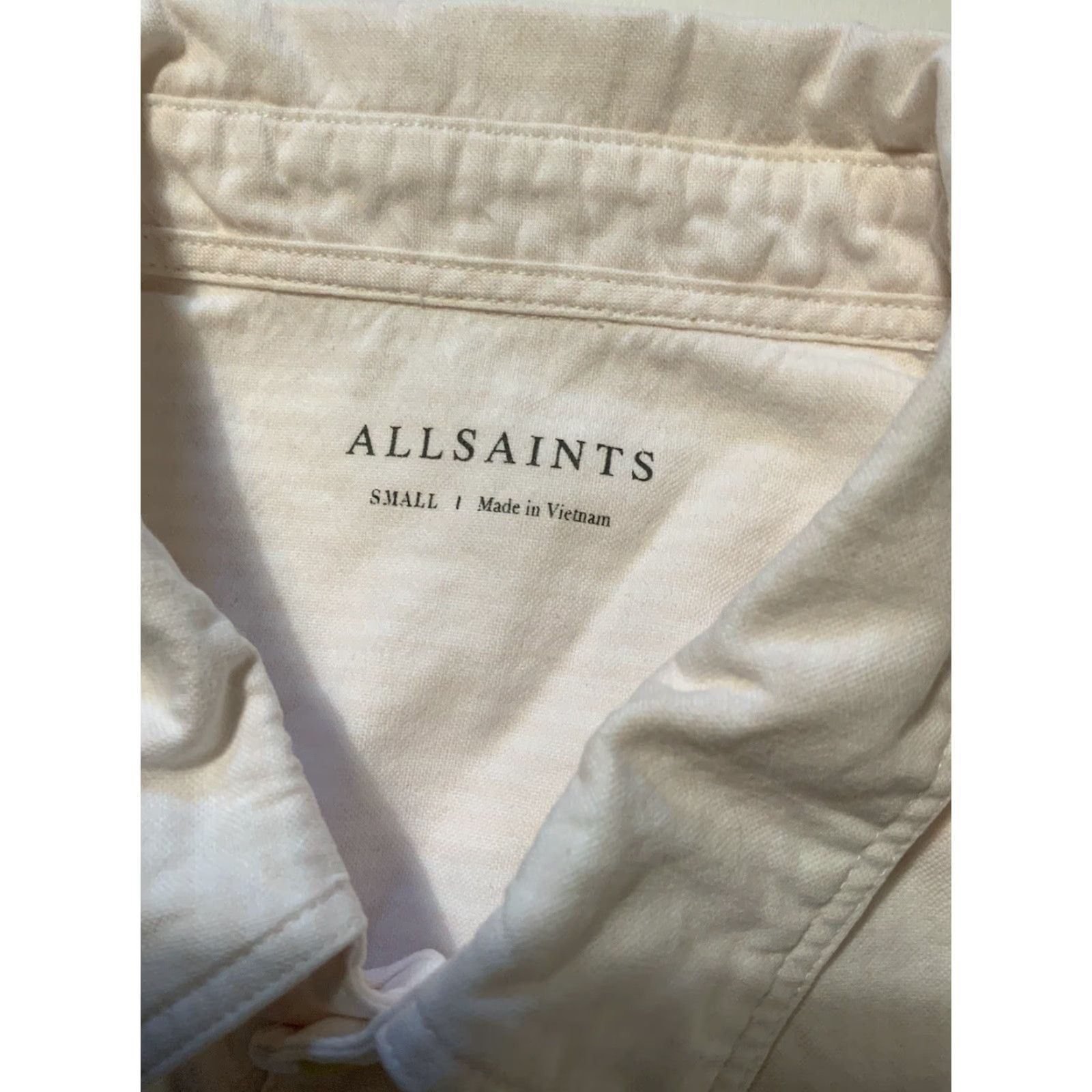 Allsaints VINTAGE AllSaints Ram Skull Pink/White Striped Kilda Long Sleeve Button Front Shirt Sz.S Mens Size US S / EU 44-46 / 1 - 6 Thumbnail