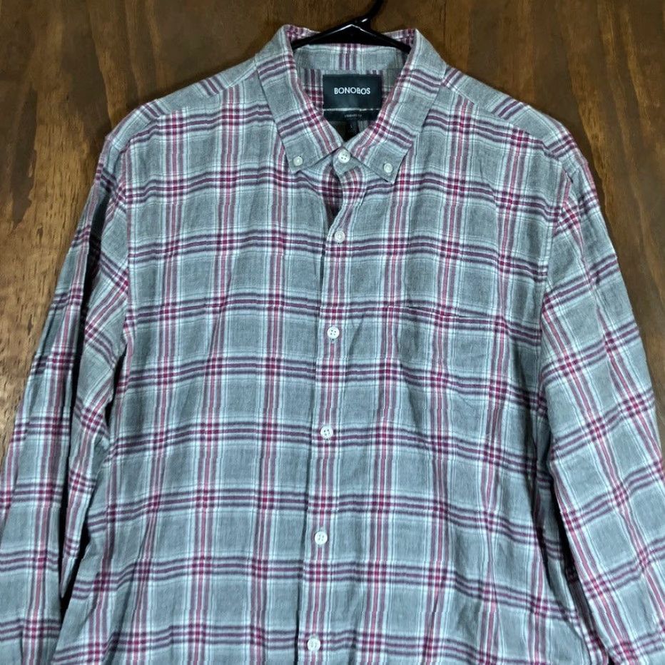 Bonobos Bonobos Shirt Mens Multicolored Plaid Standard Fit Button Down Stretch Large Size US L / EU 52-54 / 3 - 2 Thumbnail