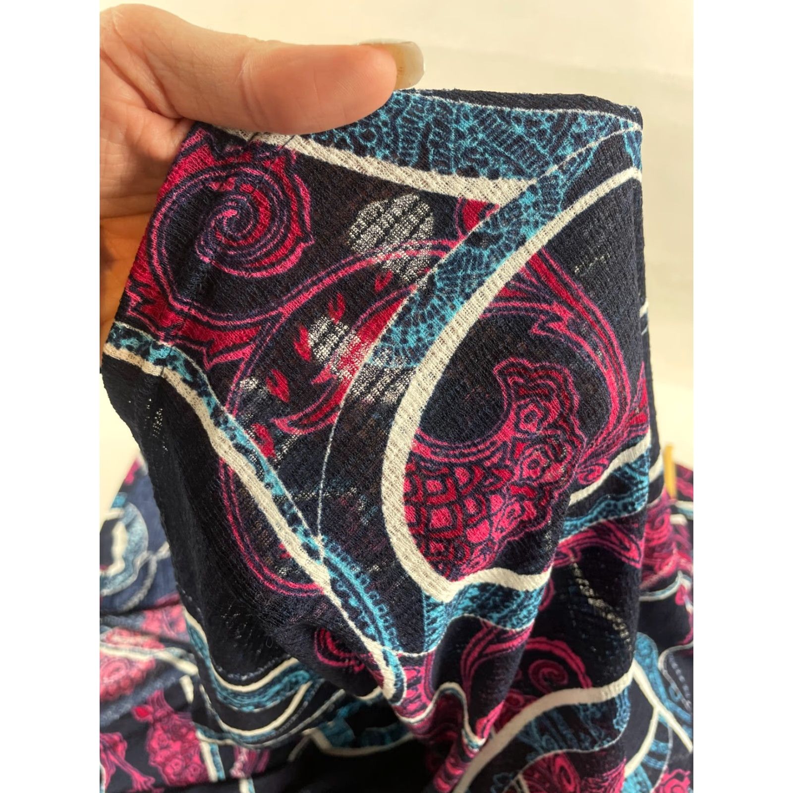 Vintage Arianna by Howard Dress Women's S/M Black Pink Blue Paisley Semi-sheer NWT Size S / US 4 / IT 40 - 4 Thumbnail