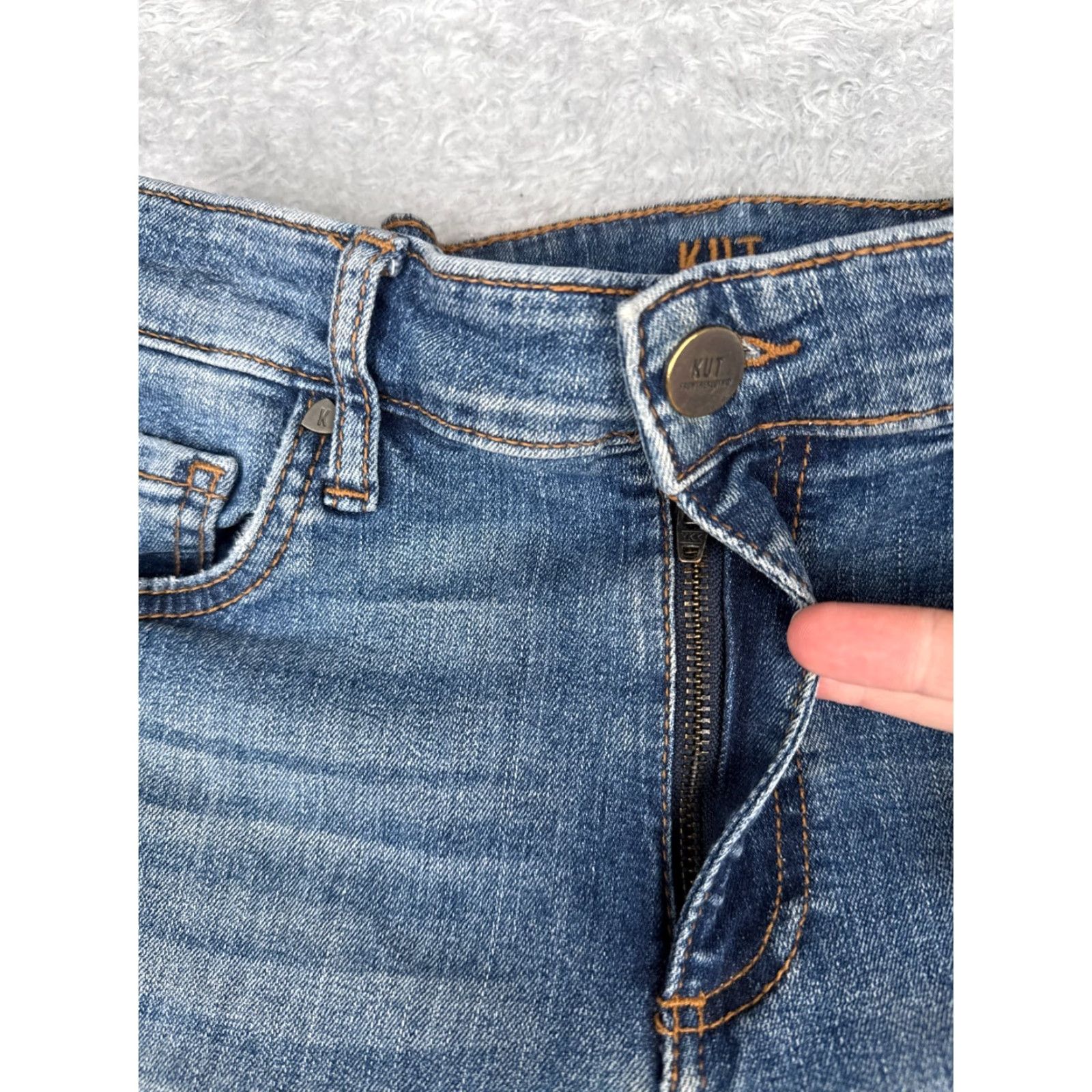 Vintage Kut From The Kloth Jeans Womens 6 Blue Denim High Rise Crop Straight 26x25 Size 28" / US 6 / IT 42 - 5 Thumbnail