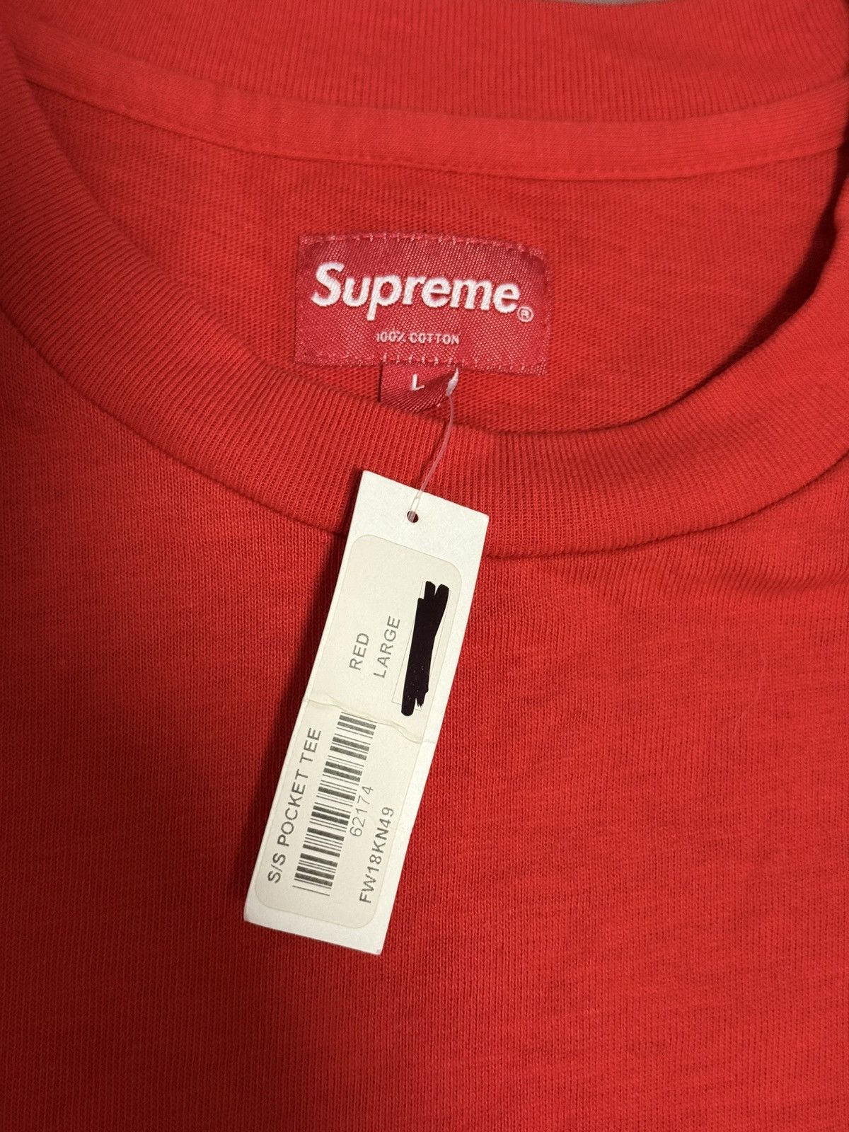 Supreme Supreme ss18 red pocket tee T-shirt Size US L / EU 52-54 / 3 - 3 Thumbnail