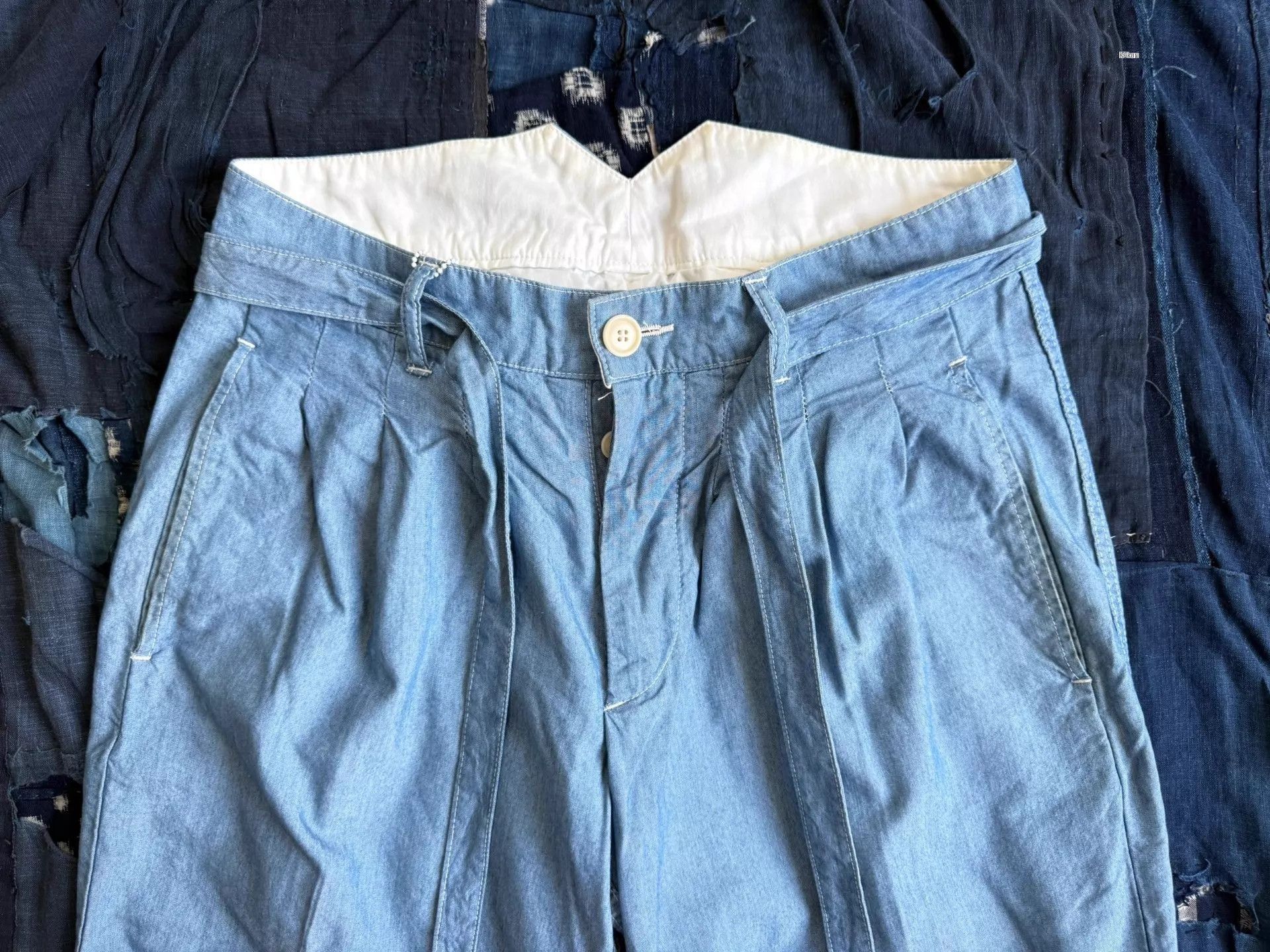 Visvim Blue Casual Pleated Trousers Size 32 Size US 32 / EU 48 - 4 Thumbnail