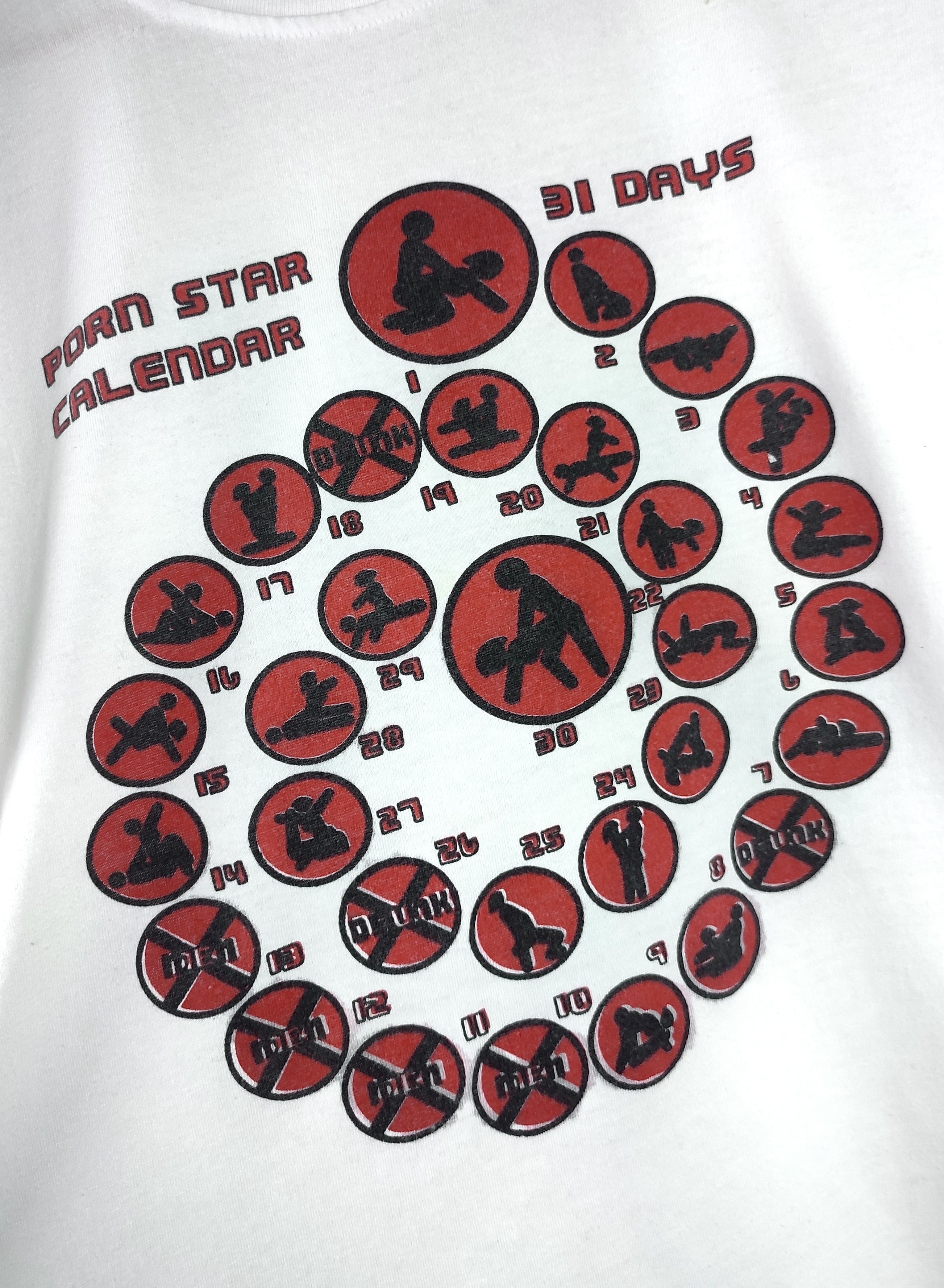 Vintage 90s Vintage PornStar Calendar Erotic Funny Graphic T-Shirt Size US S / EU 44-46 / 1 - 2 Thumbnail