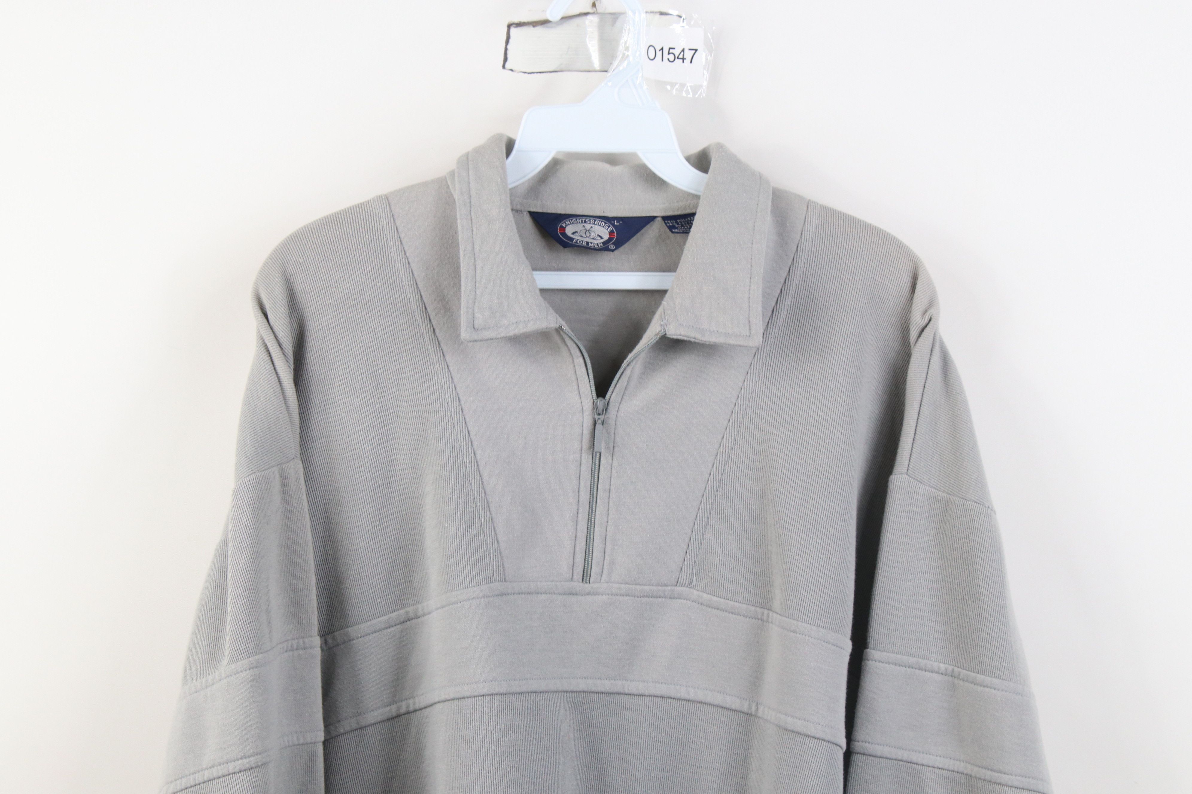 Vintage Vintage 90s Streetwear Ribbed Knit Collared Pullover Sweater Size US L / EU 52-54 / 3 - 2 Thumbnail