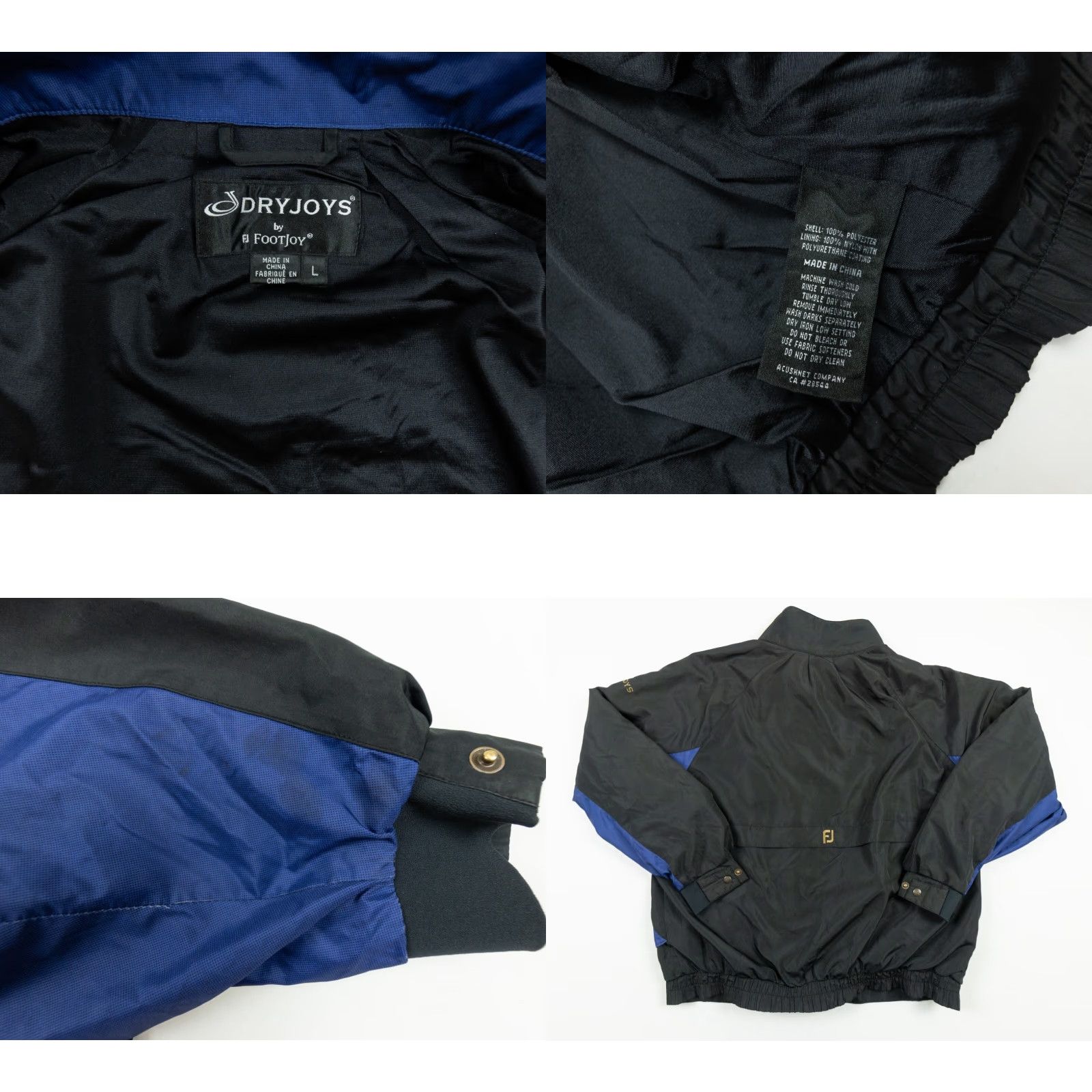 Footjoy FootJoy Dryjoys Windbreaker Jacket - Golf Windbreaker - Black - Adult Large - Mens - Full Zip - 100% Polyester - Regular Fit Size US L / EU 52-54 / 3 - 8 Thumbnail