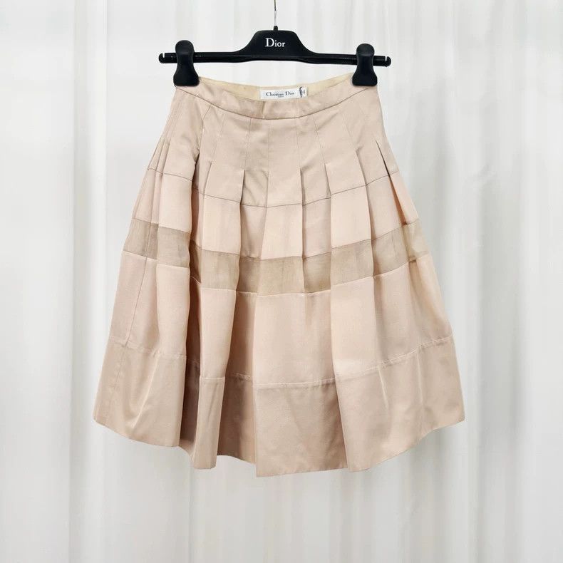 Dior Dior Lotus-coloured silk skirt Size 24" / US 00 / IT 34 - 1 Thumbnail