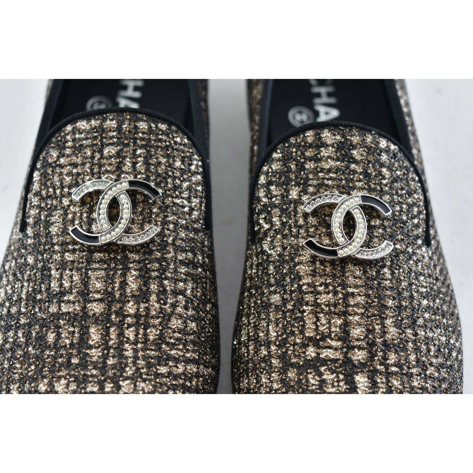 Chanel 19P Glitter CC Logo Mule Moccasin Ballet Loafer Flat 36.5 Size US 6.5 / IT 36.5 - 4 Thumbnail