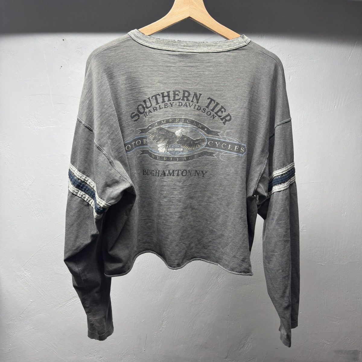 Harley Davidson Thrashed Distressed Cropped Harley Shirt ERD Grunge WCC Size US XL / EU 56 / 4 - 2 Thumbnail