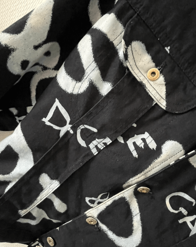 Dolce & Gabbana × Vintage Dolce Gabbana Jacket Denim Graffiti Jeans Vintage women Size L / US 10 / IT 46 - 3 Thumbnail