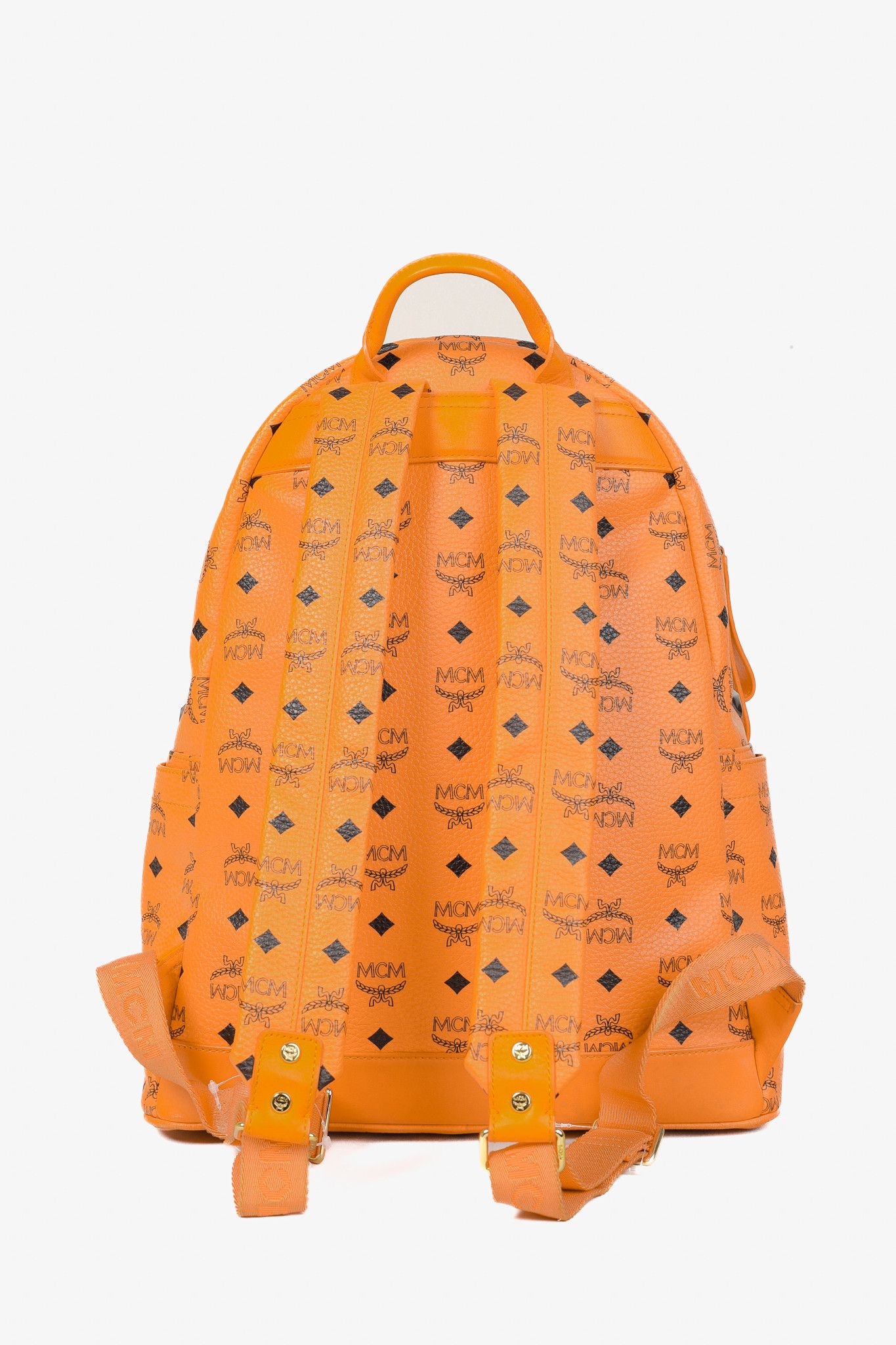 MCM MCM Stark Metal Studs Orange Monogram Backpack Size ONE SIZE - 4 Thumbnail