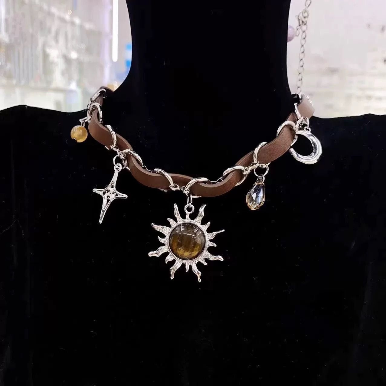 Jewelry Brown Opal Sun Pendant Necklace Size ONE SIZE - 2 Thumbnail
