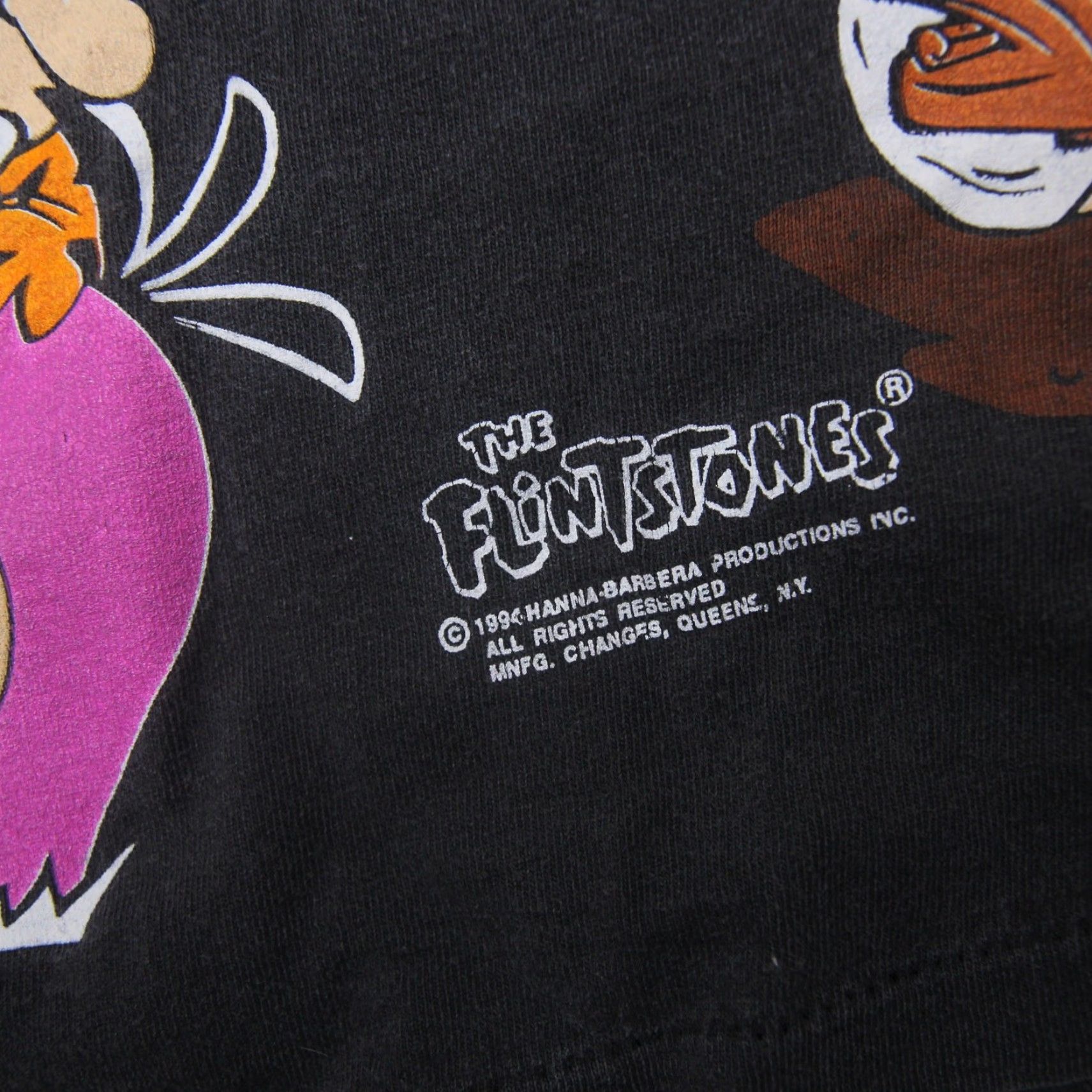 Vintage VINTAGE Flint Stones Mens XL T-Shirt Black Cartoon Allover Graphic 1994 Size US XL / EU 56 / 4 - 5 Thumbnail