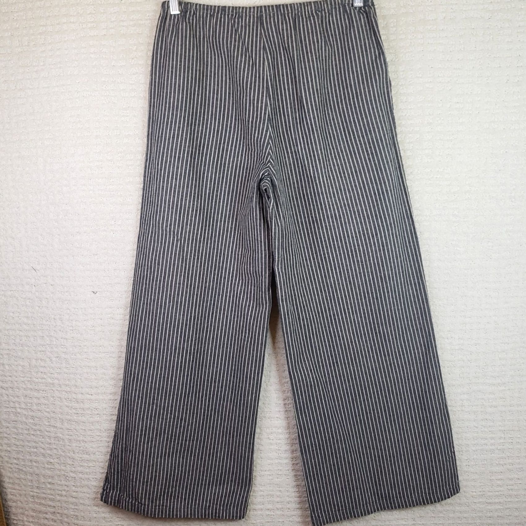 Vintage Shop Neighbor Pants Women's S Wide Leg Linen Blend Drawstring Striped Boho Beach Festival Pins Bohemian Casual Size 28" / US 6 / IT 42 - 7 Thumbnail