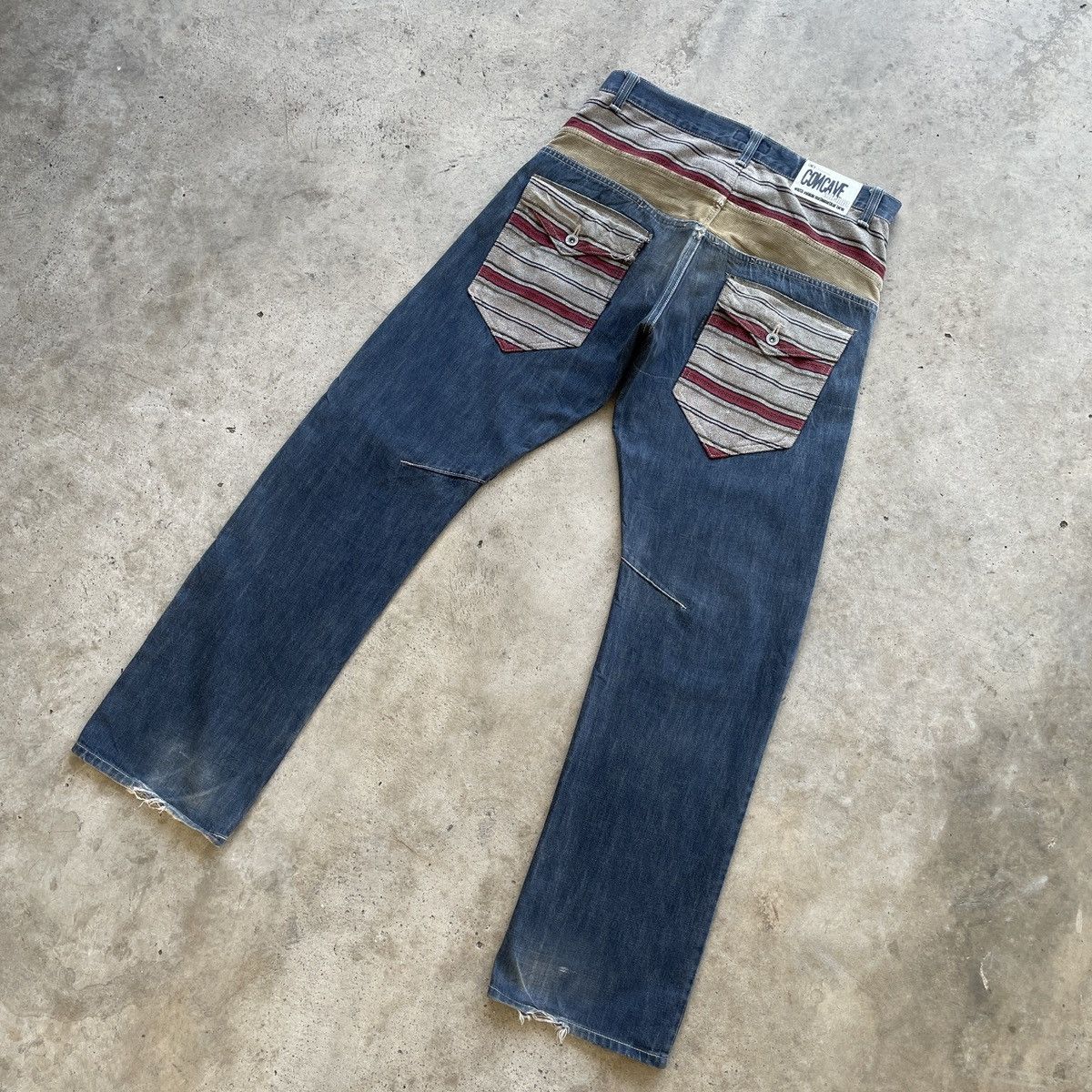 Japanese Brand × Jean × Vintage Vintage Concave Attempt Rare Designs Denim Pants Jeans W33 Size US 33 - 13 Thumbnail